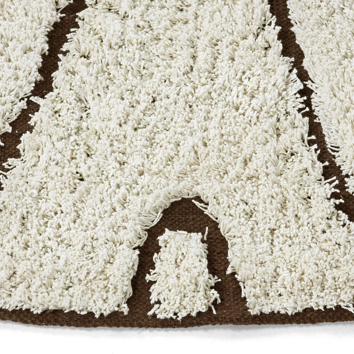 Kerek szőnyeg - Kindon Natural Cotton Shaggy (törtfehér/barna)
