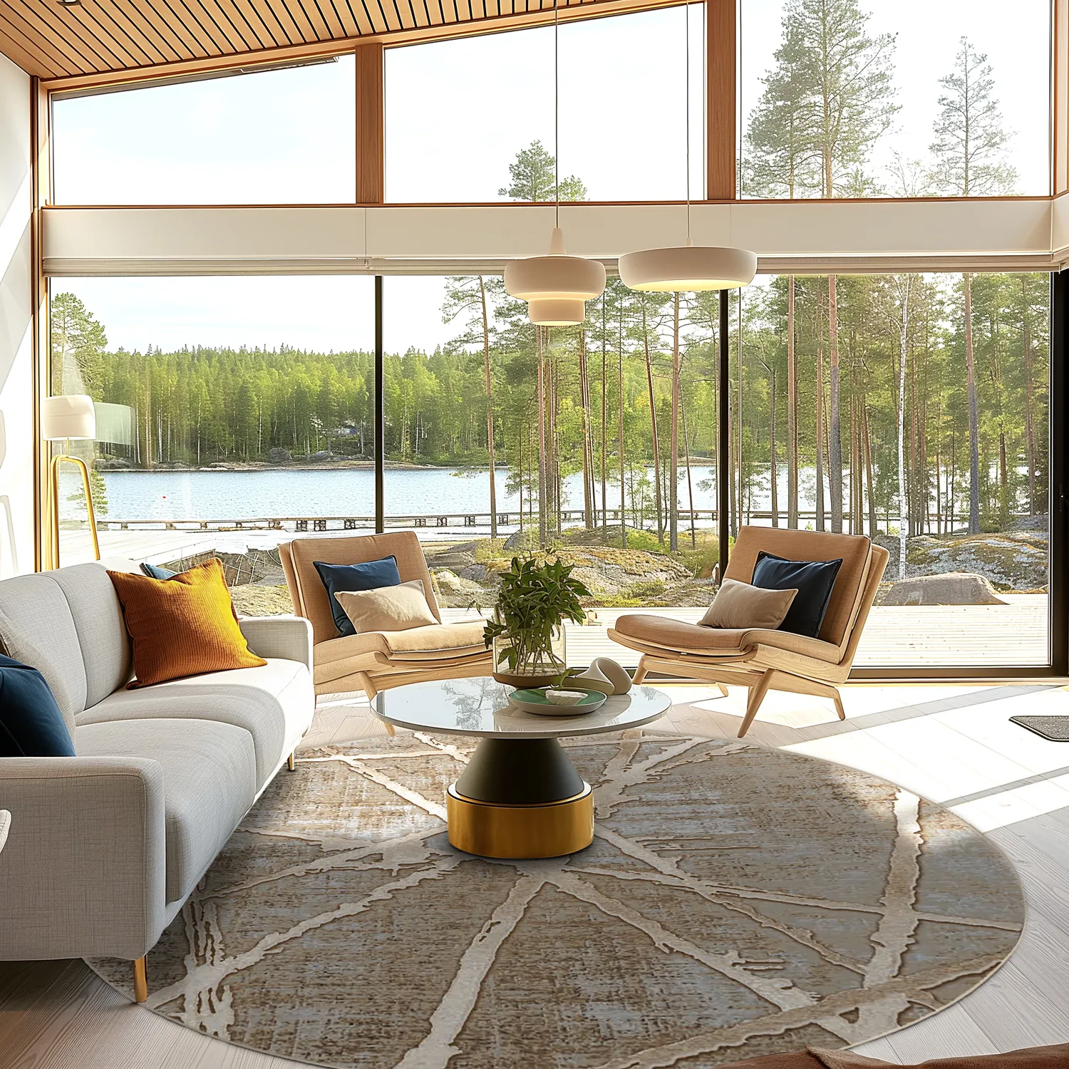 Kerek szőnyeg - Lagos (bezs)