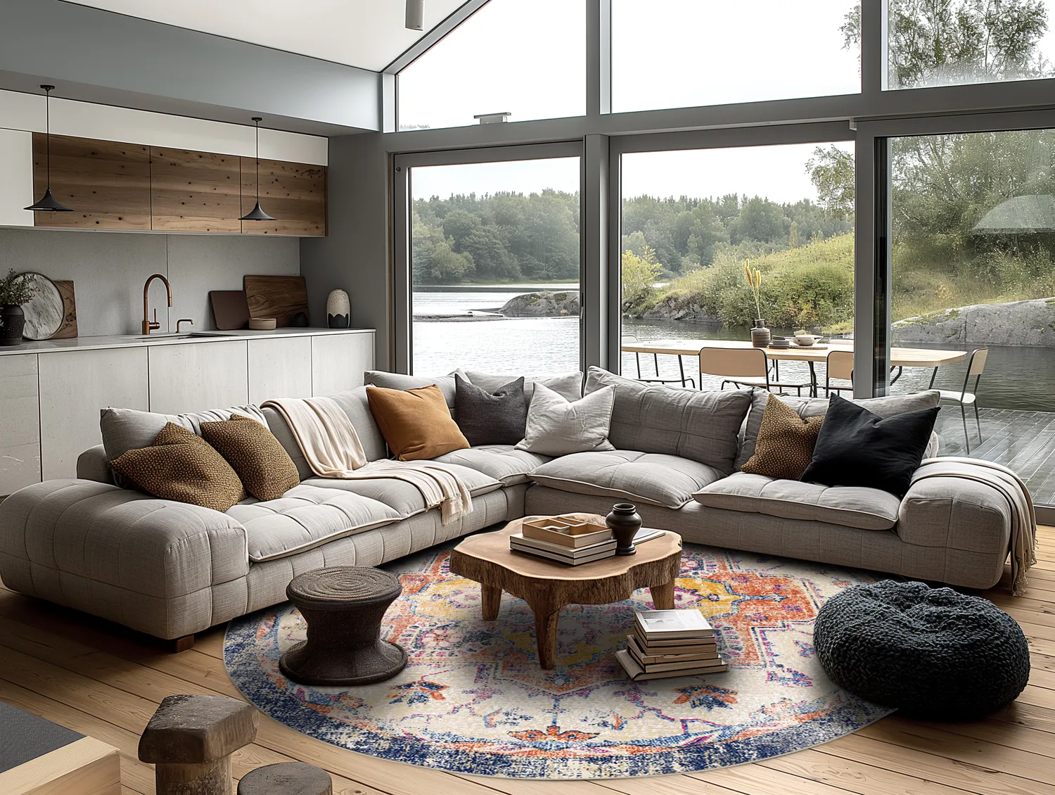 Kerek szőnyeg - Lamta (többszínű)