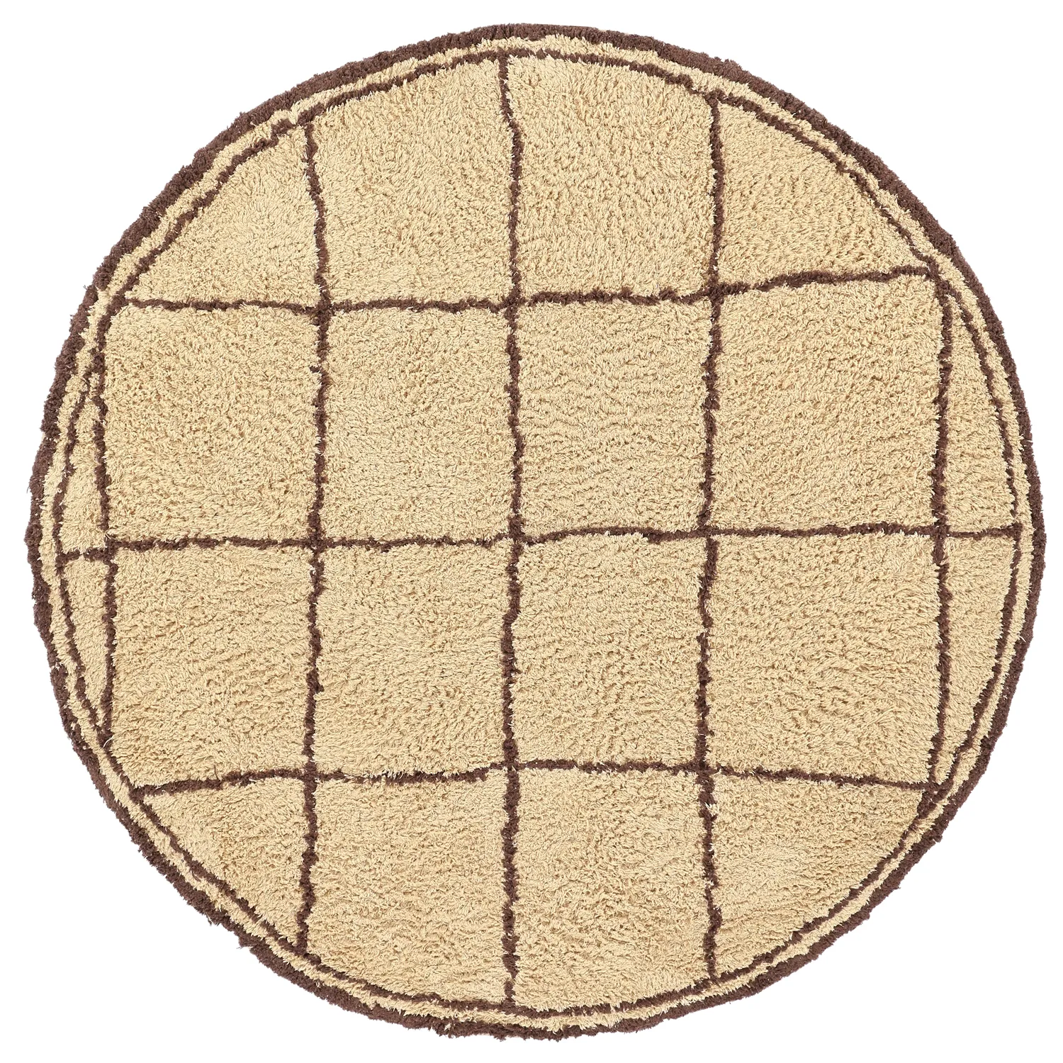Kerek szőnyeg - Lana Natural Cotton Shaggy (bézs/barna)