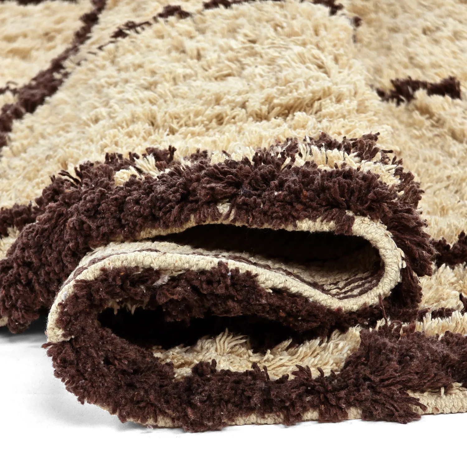 Kerek szőnyeg - Lana Natural Cotton Shaggy (bézs/barna)