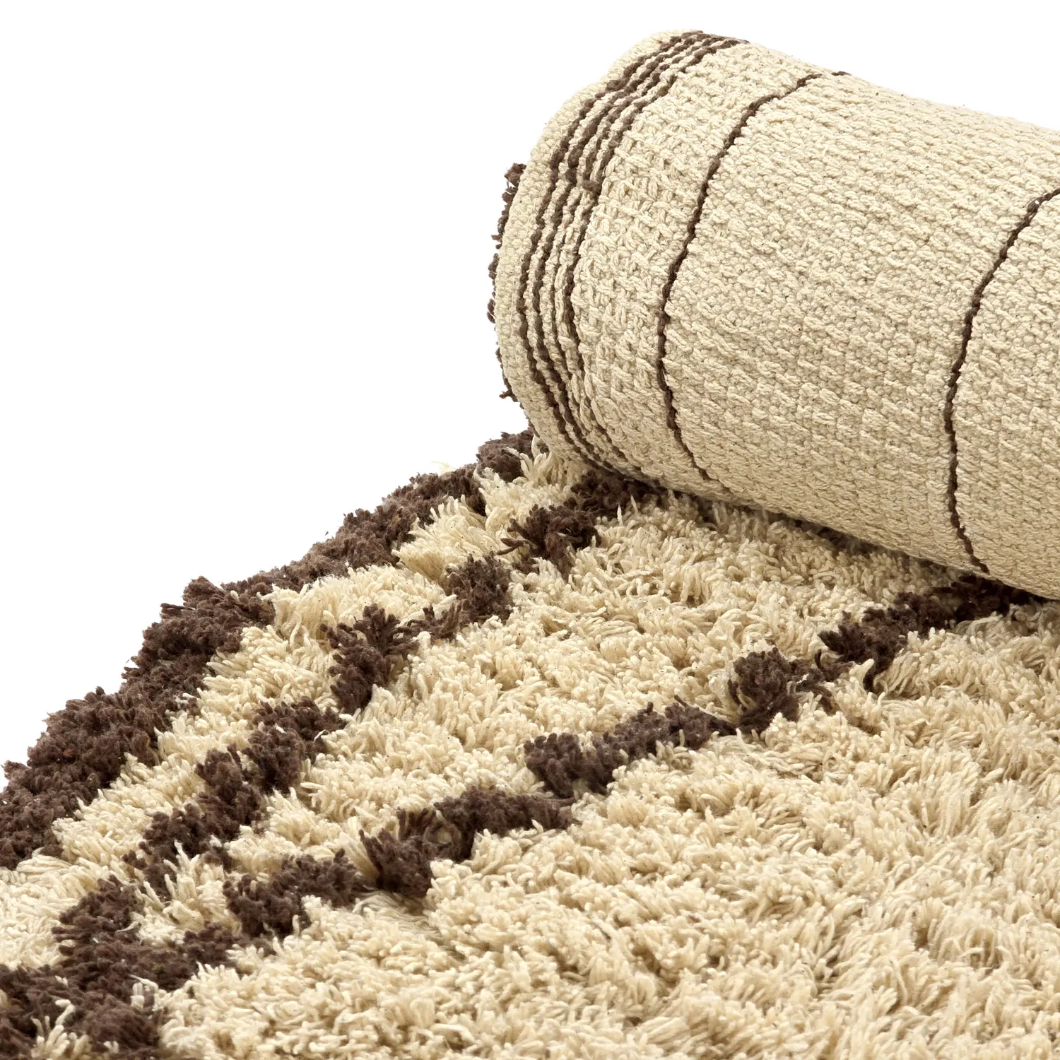 Kerek szőnyeg - Lana Natural Cotton Shaggy (bézs/barna)