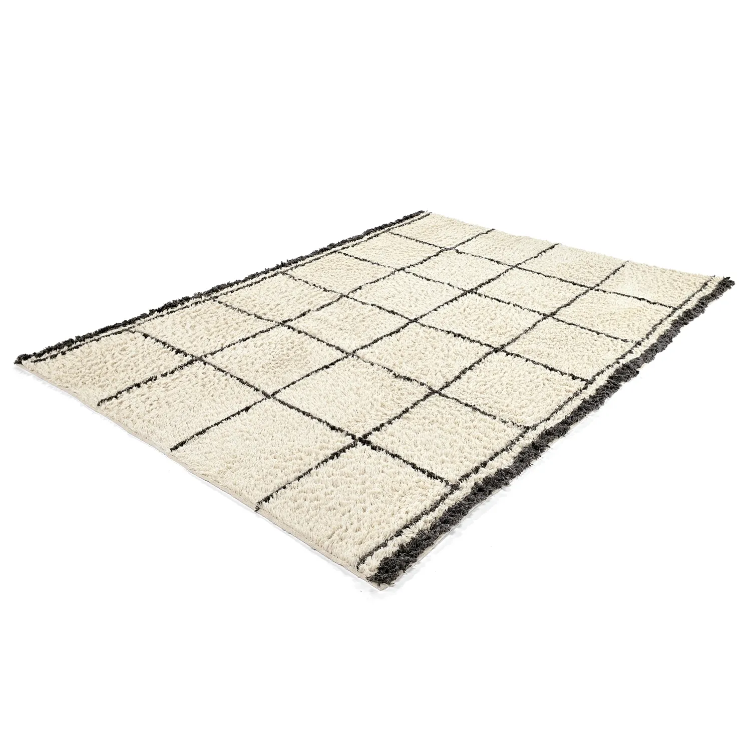 Shaggy szőnyeg - Lana Natural Cotton Shaggy (krém/sötétszürke)