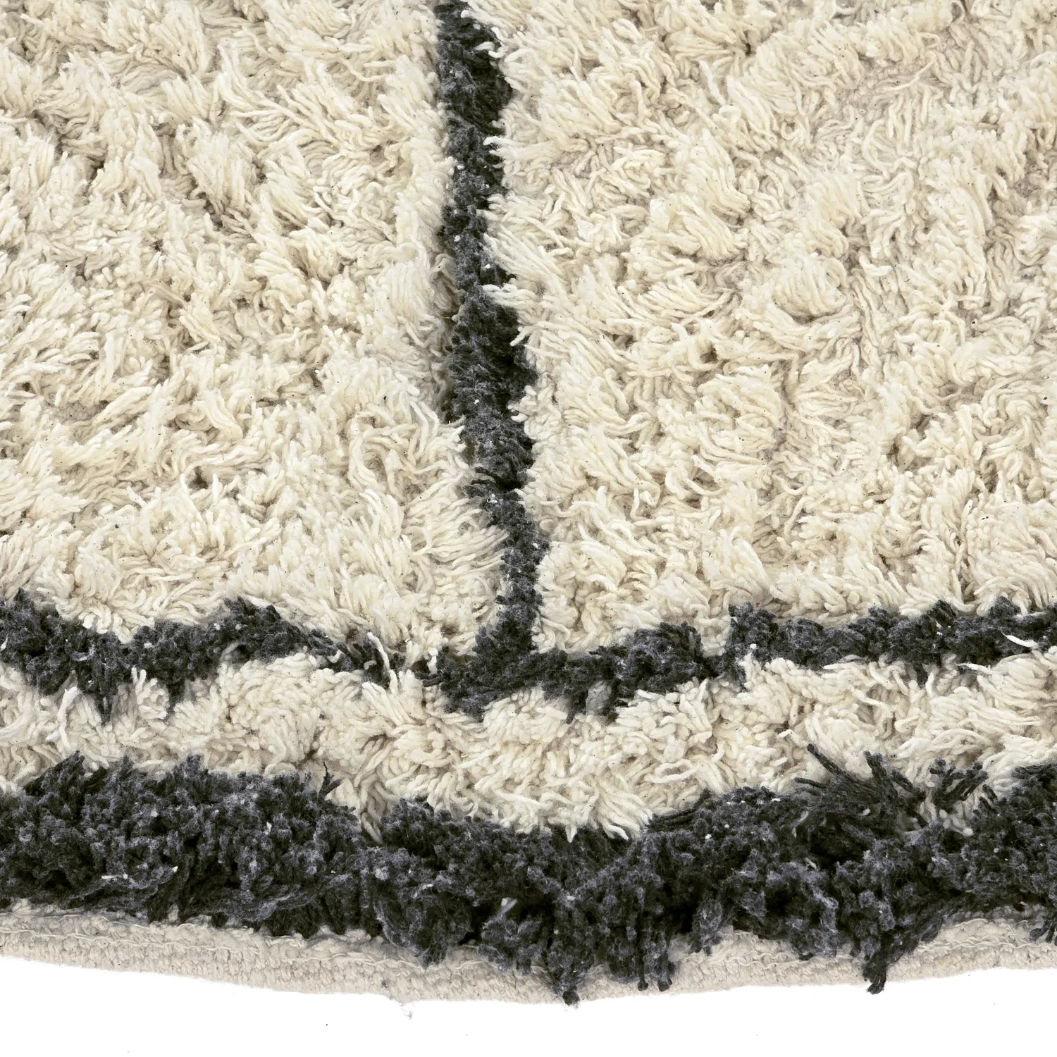 Kerek szőnyeg - Lana Natural Cotton Shaggy (krém/sötétszürke)