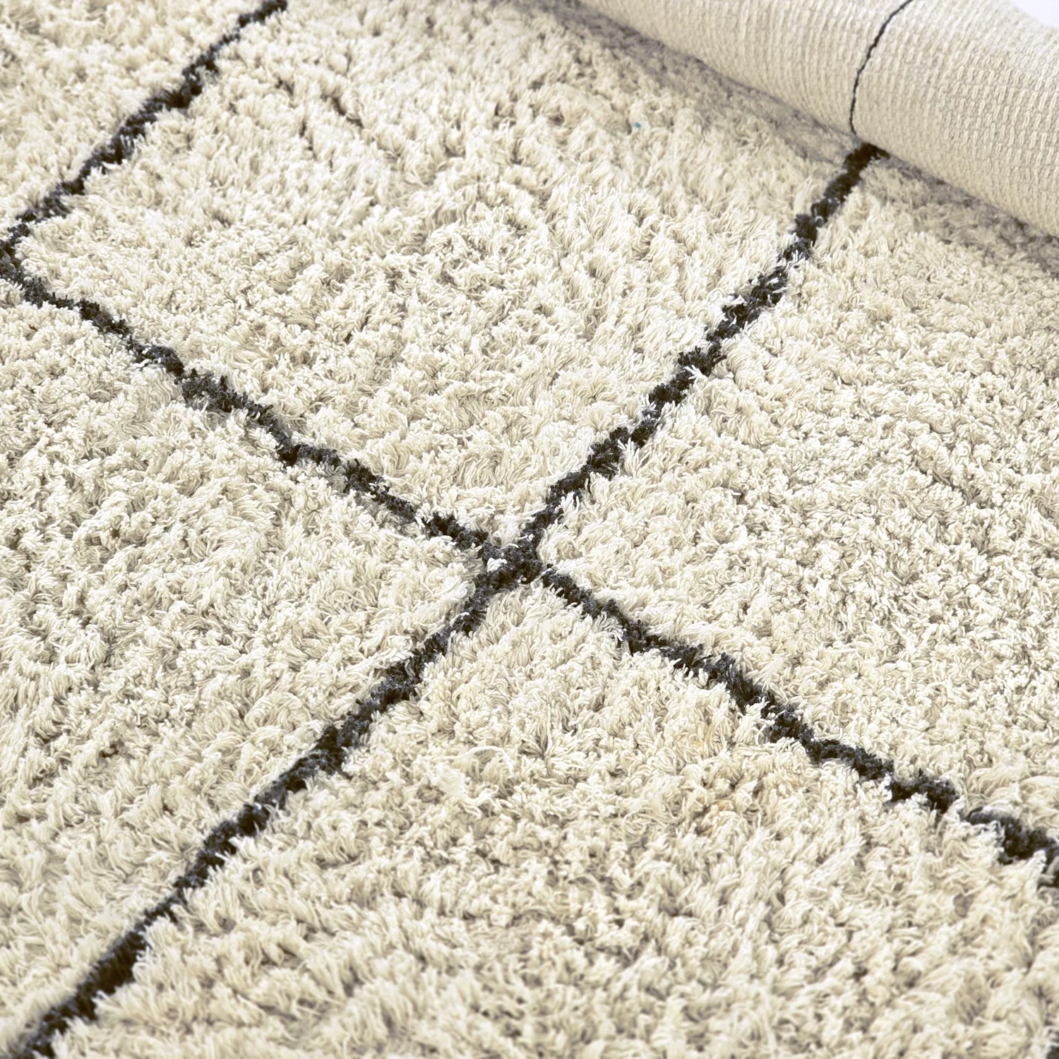 Kerek szőnyeg - Lana Natural Cotton Shaggy (krém/sötétszürke)