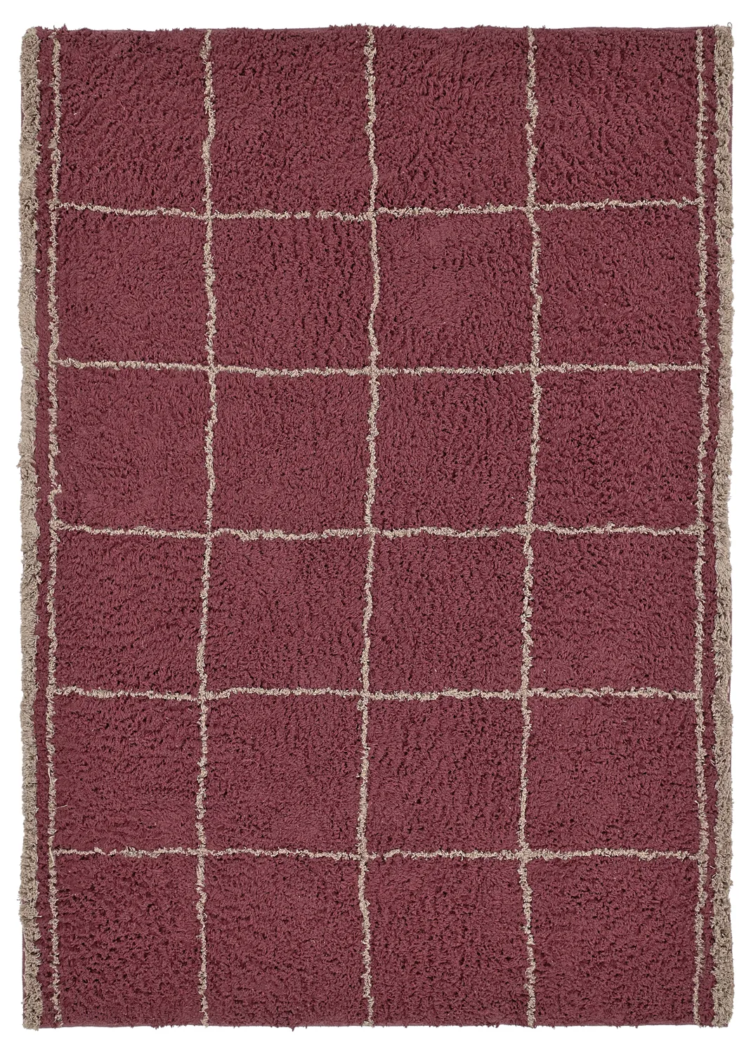 Shaggy szőnyeg - Lana Natural Cotton Shaggy (taupe/piros)