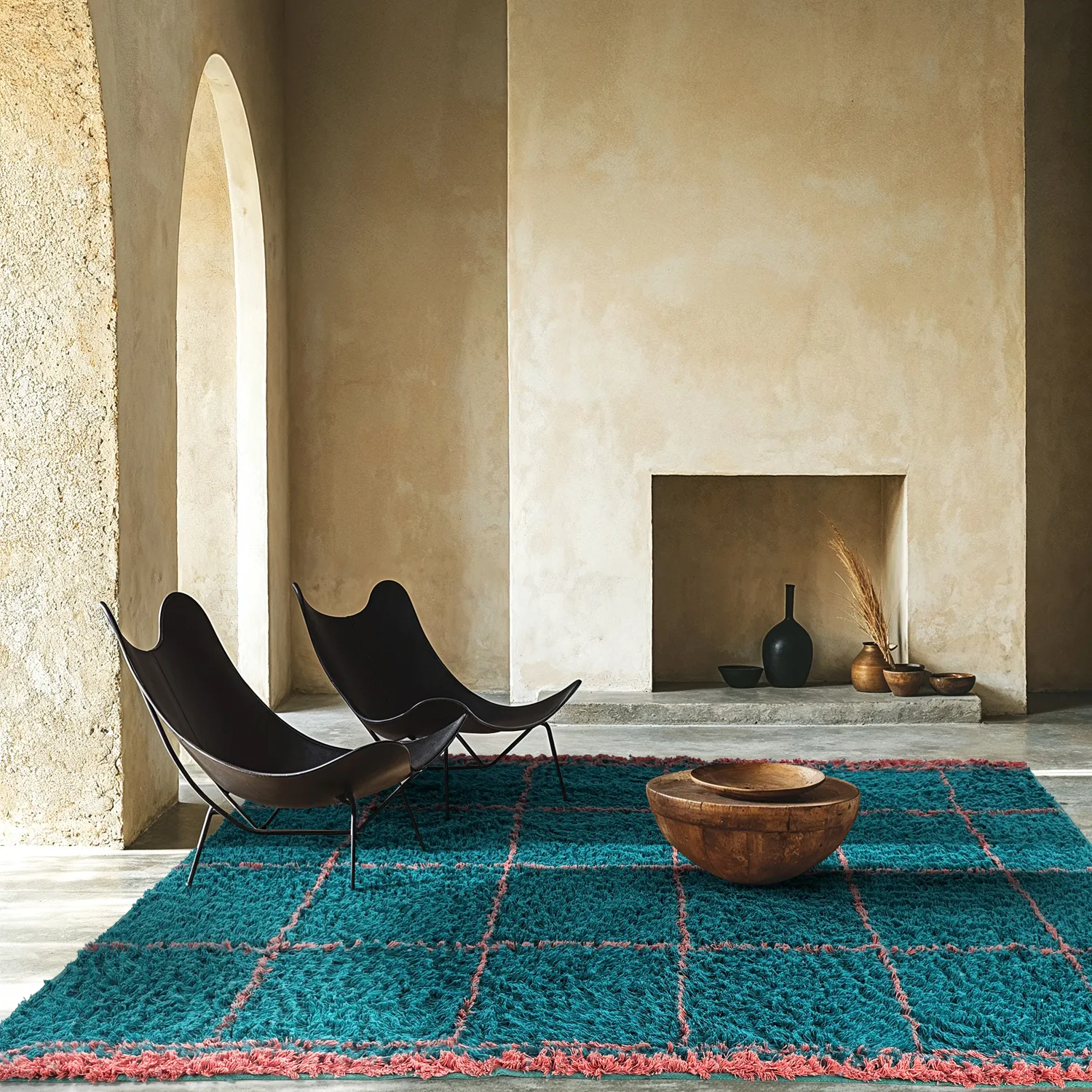 Shaggy szőnyeg - Lana Natural Cotton Shaggy (türkiz/rózsaszín)