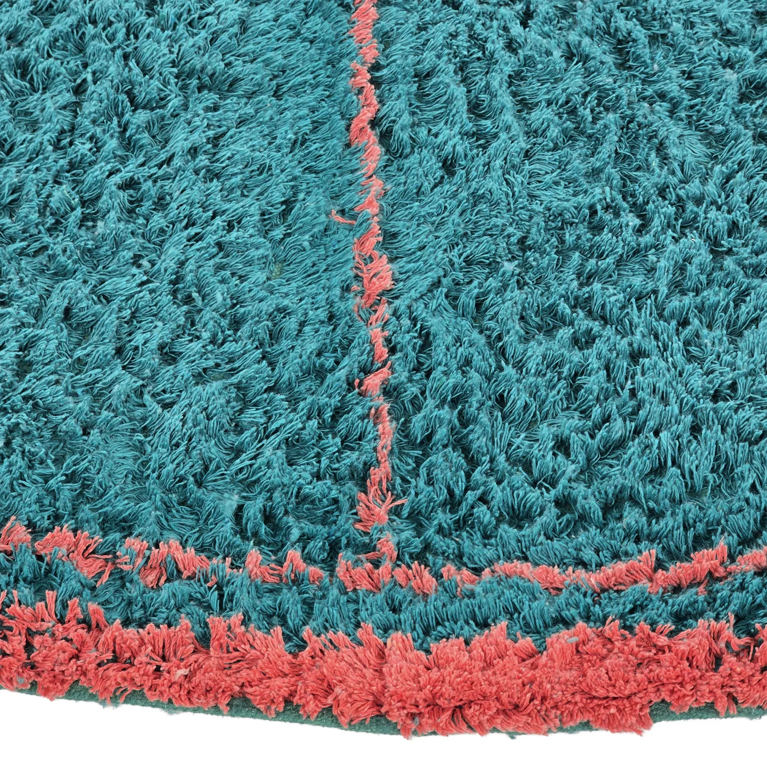 Kerek szőnyeg - Lana Natural Cotton Shaggy (türkiz/rózsaszín)