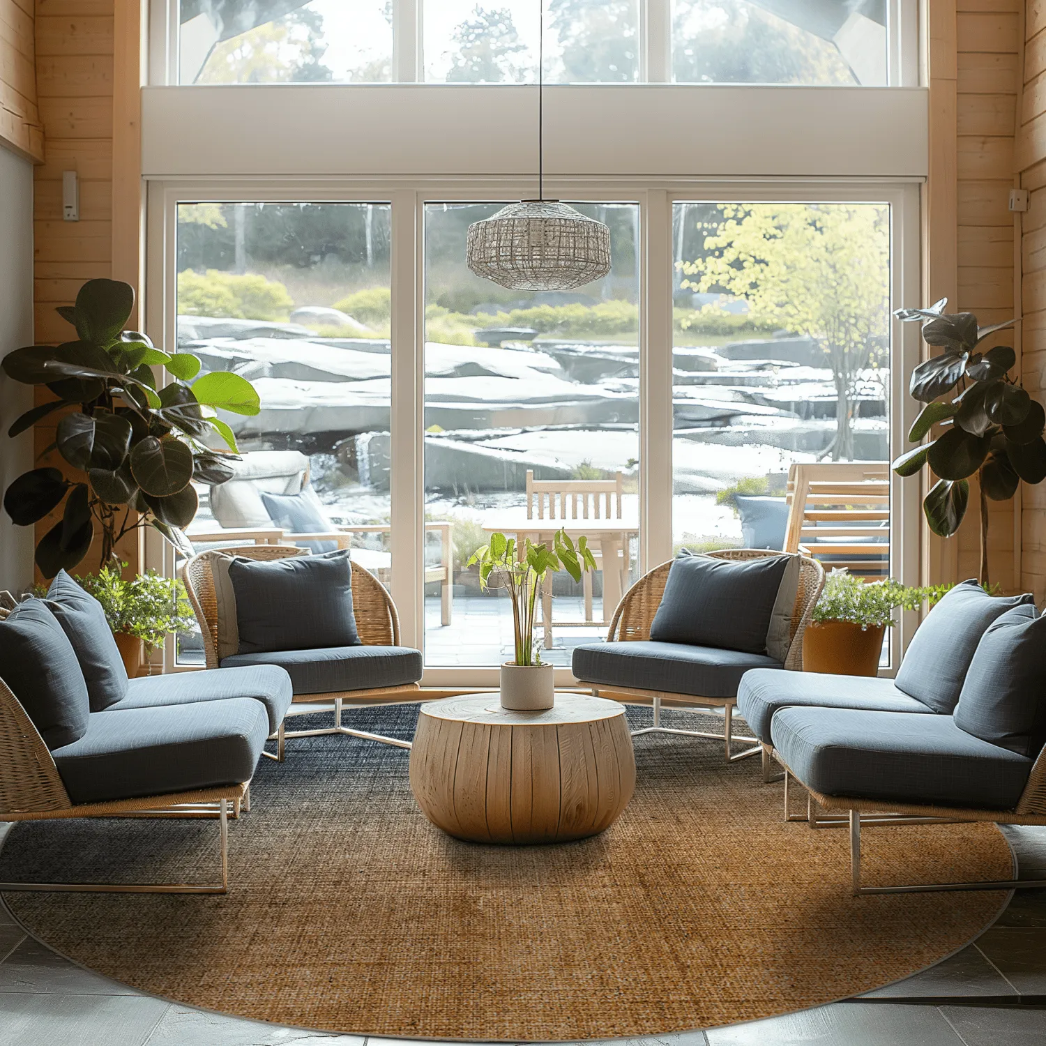 Kerek szőnyeg - Librilla (barna/kék)