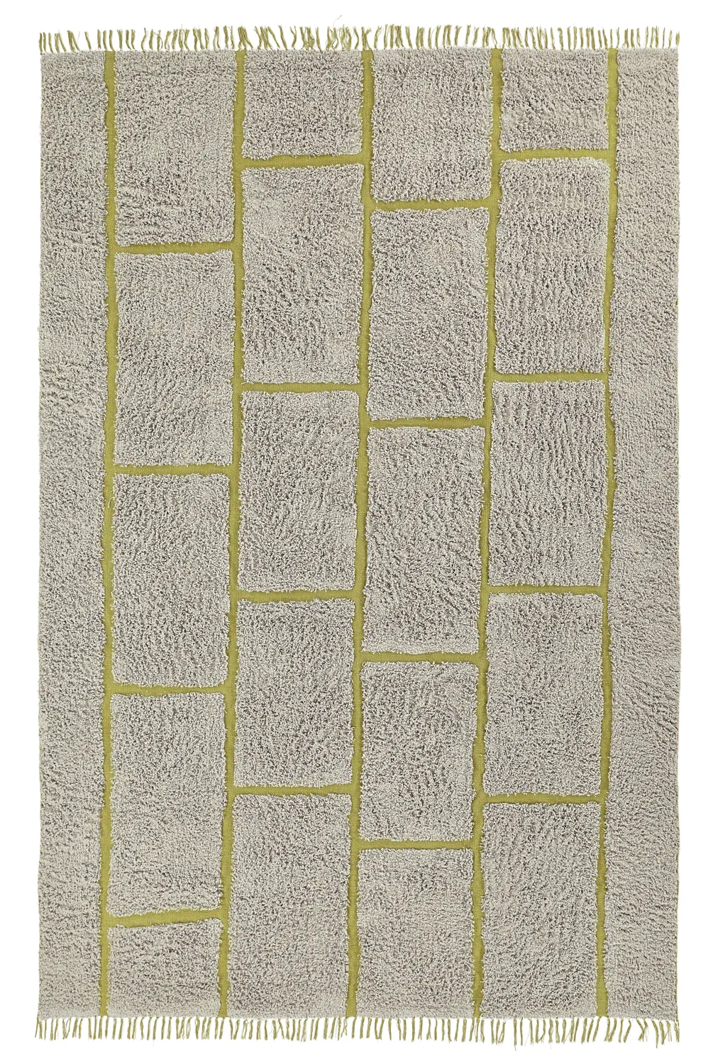 Shaggy szőnyeg - Lindley Natural Cotton Shaggy (greige/zöld)