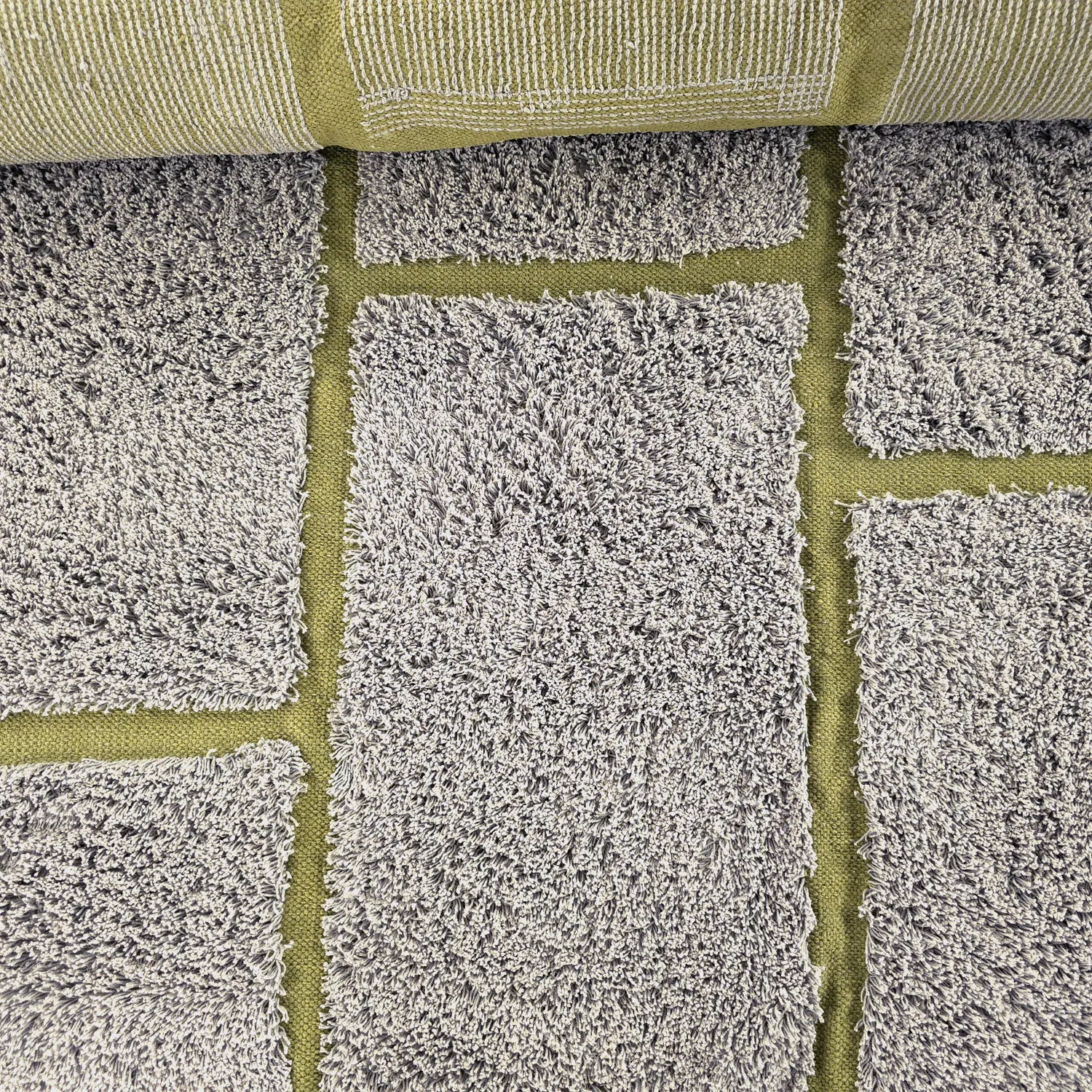 Shaggy szőnyeg - Lindley Natural Cotton Shaggy (greige/zöld)