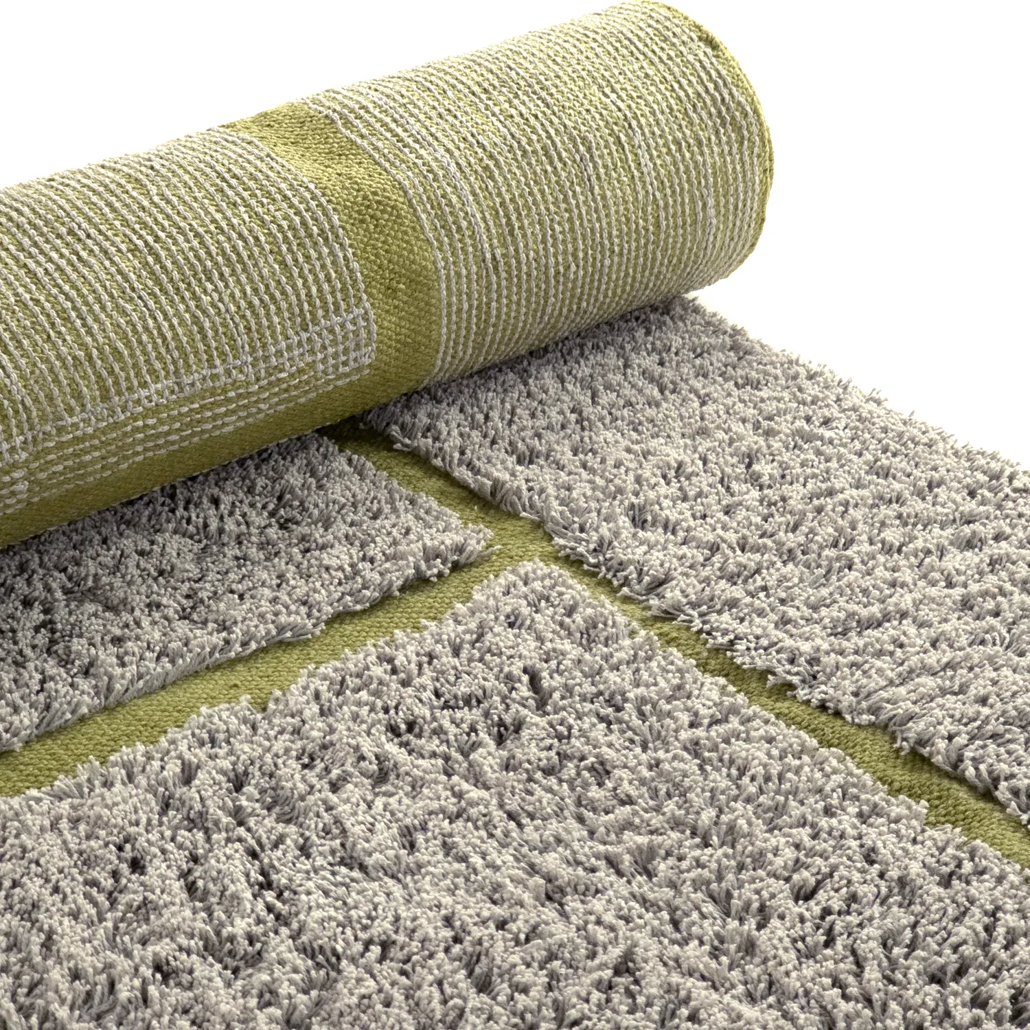 Shaggy szőnyeg - Lindley Natural Cotton Shaggy (greige/zöld)