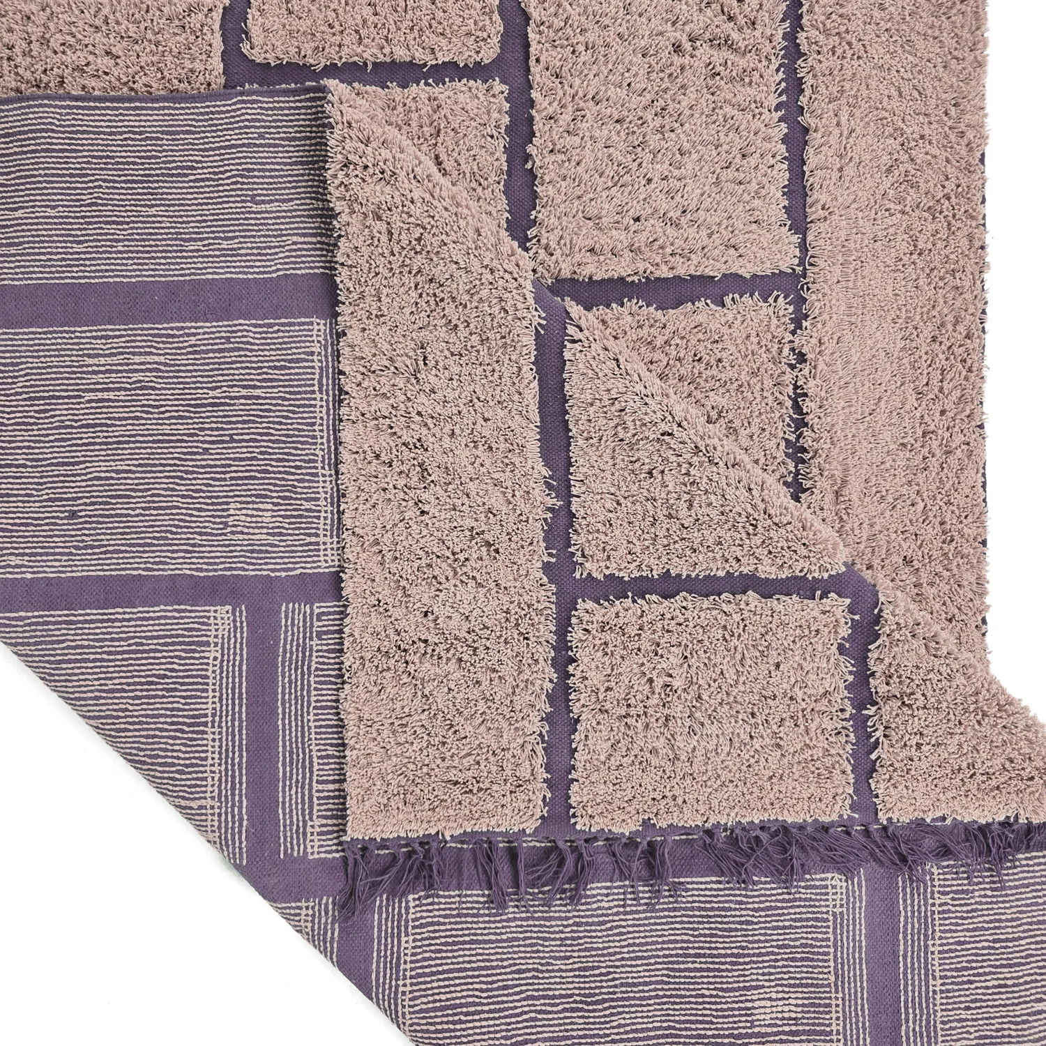 Shaggy szőnyeg - Lindley Natural Cotton Shaggy (rózsaszín/lila)