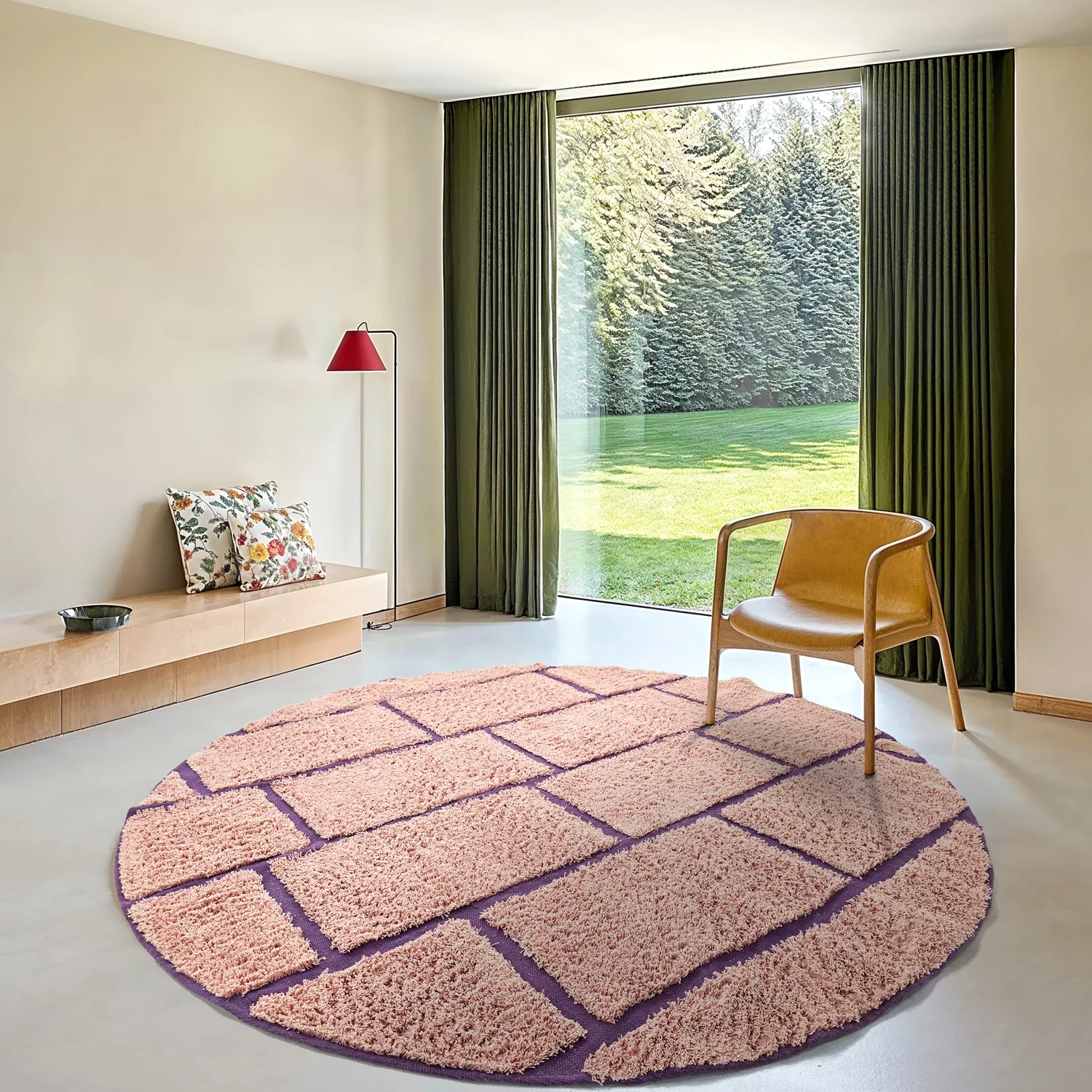 Kerek szőnyeg - Lindley Natural Cotton Shaggy (rózsaszín/lila)