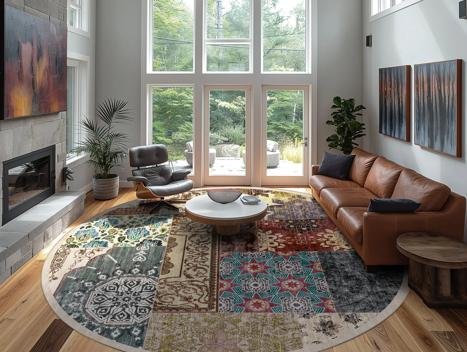 Kerek szőnyeg - Linosa (többszínű)