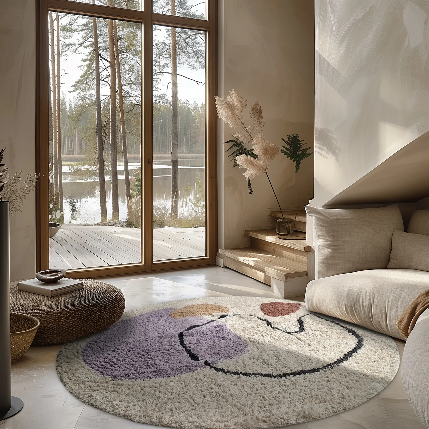 Kerek szőnyeg - Londa Natural Cotton Shaggy (többszínű)