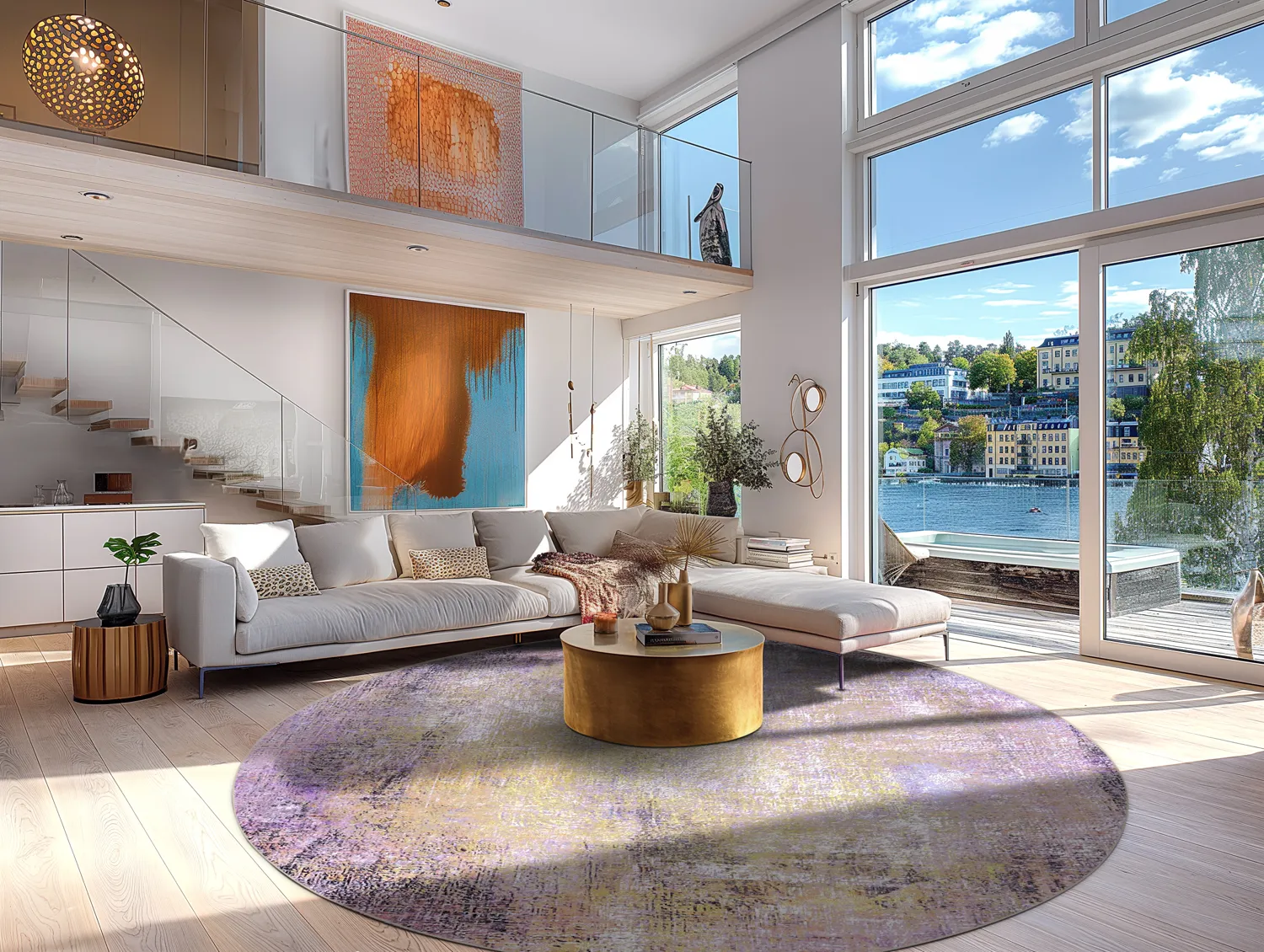 Kerek szőnyeg - Loures (lila)