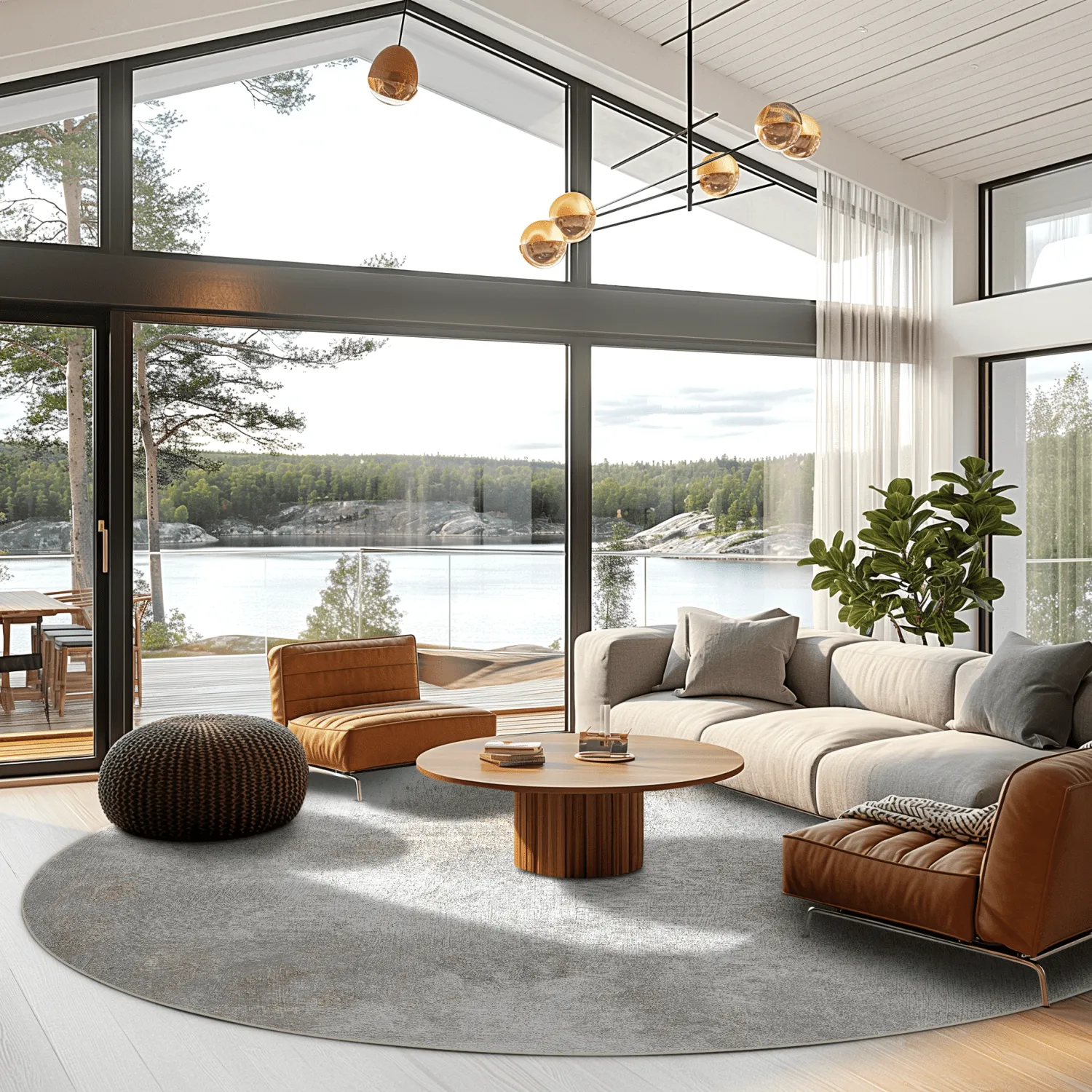 Kerek szőnyeg - Malaga (bezs)