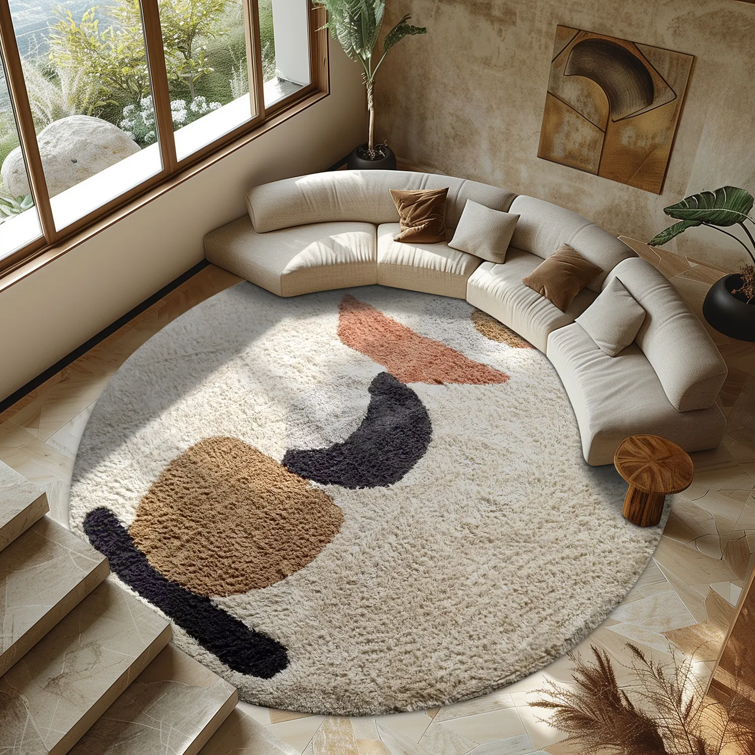 Kerek szőnyeg - Mantona Natural Cotton Shaggy (többszínű)