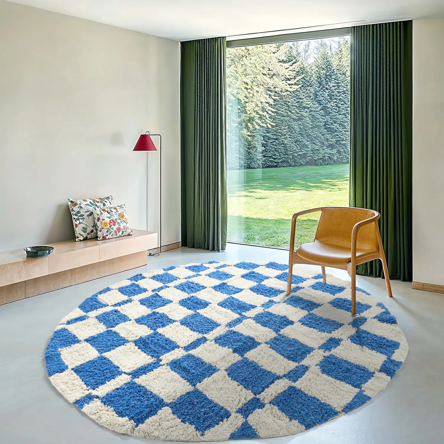 Kerek szőnyeg - Maranello Natural Cotton Shaggy (kék)