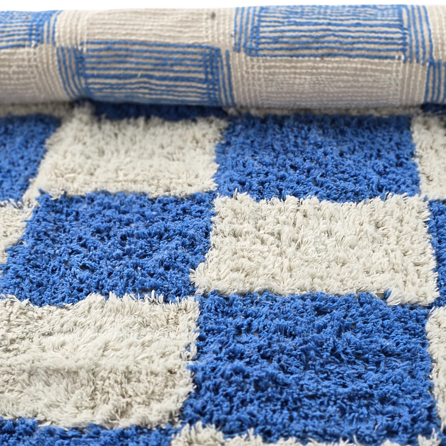 Kerek szőnyeg - Maranello Natural Cotton Shaggy (kék)