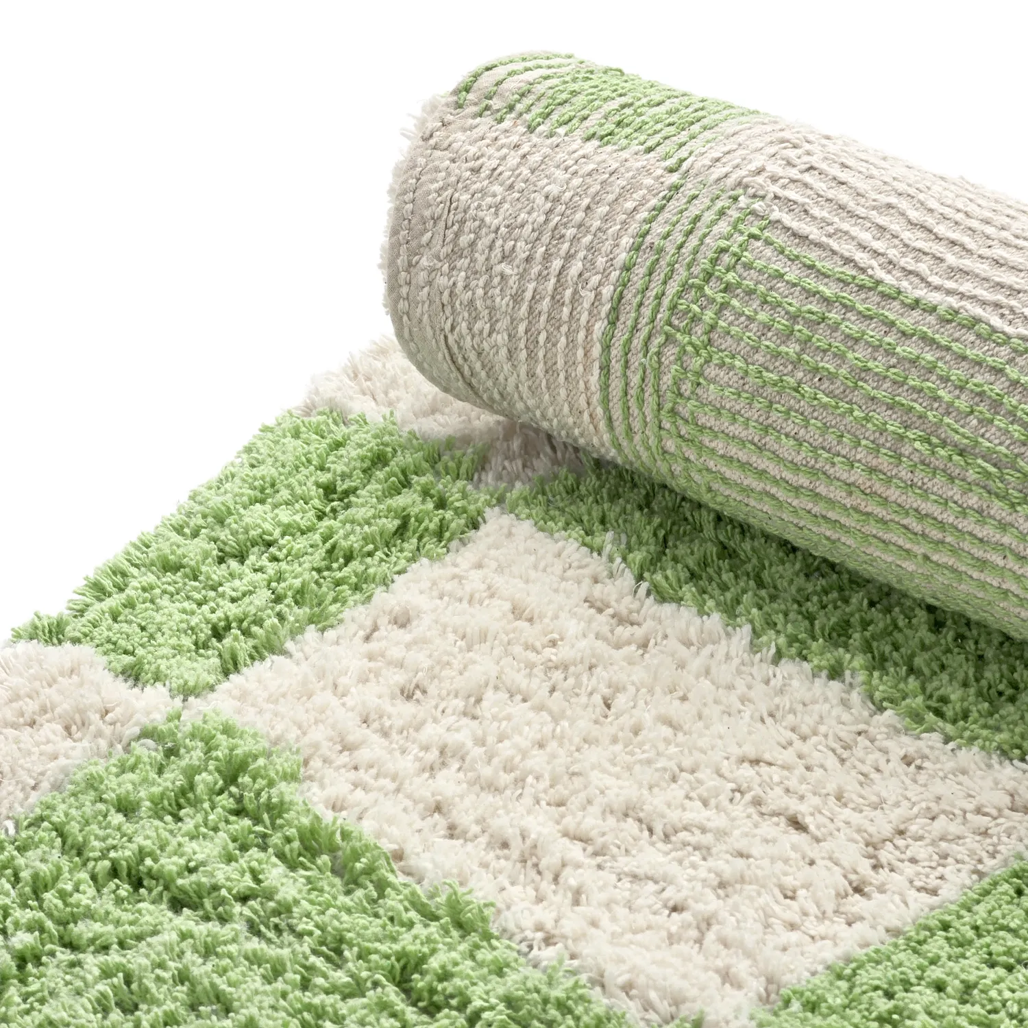 Kerek szőnyeg - Maranello Natural Cotton Shaggy (zöld)