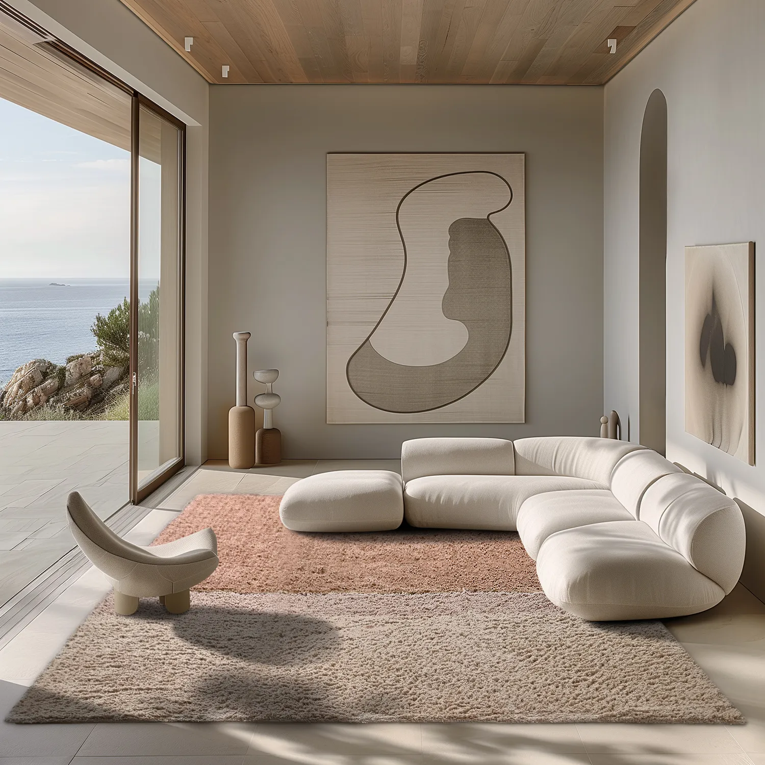 Shaggy szőnyeg - Mareto Natural Cotton Shaggy (barna)