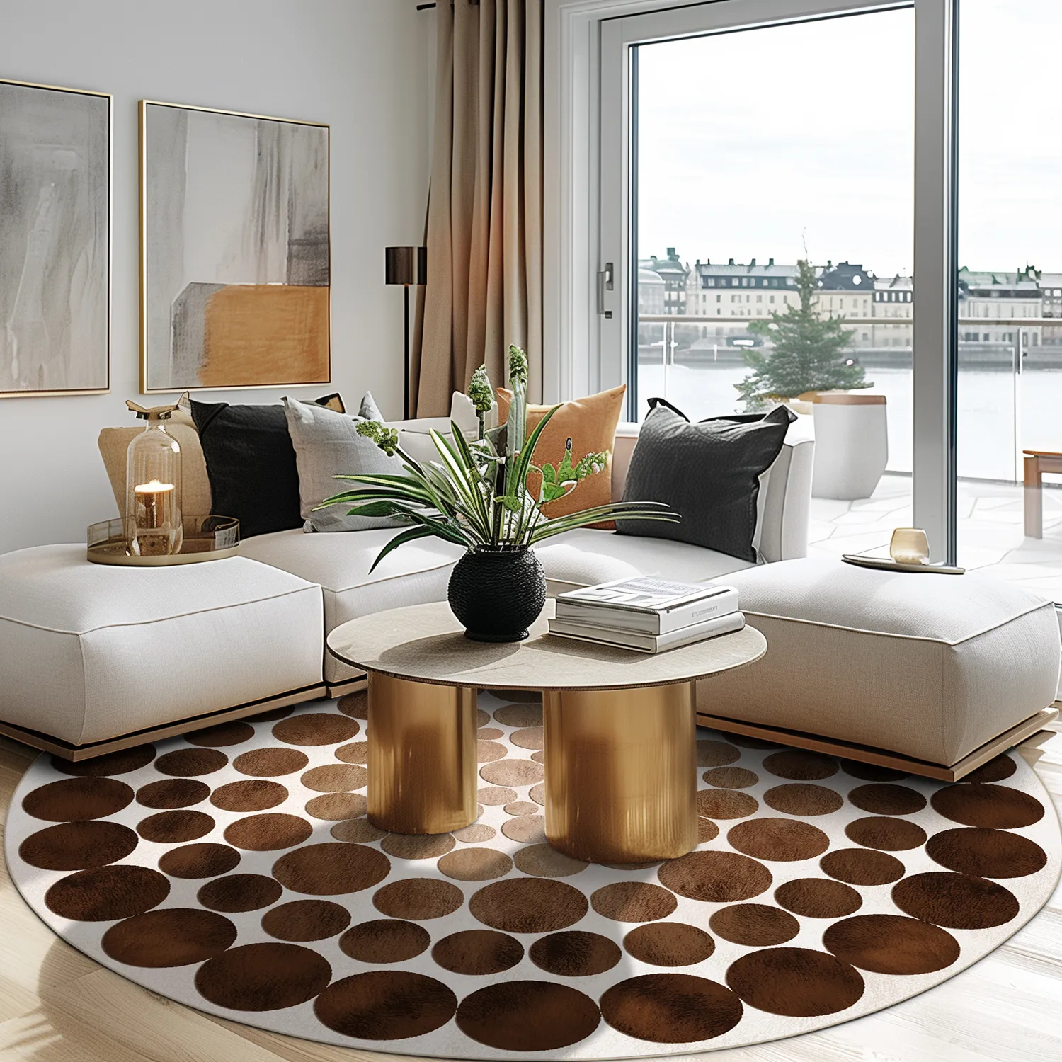 Kerek szőnyeg - Marineo (barna)