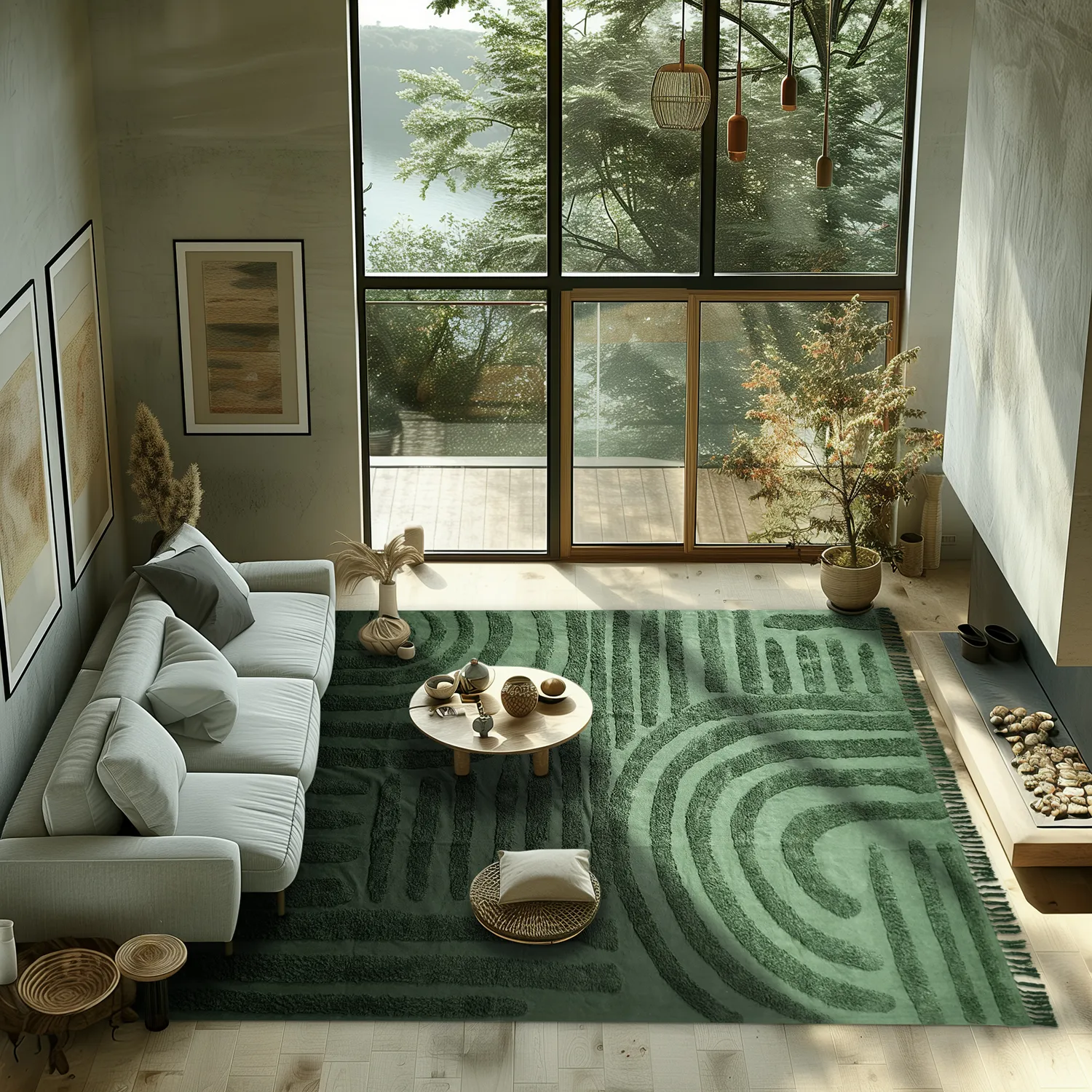 Shaggy szőnyeg - Mavis Natural Cotton Shaggy (zöld)