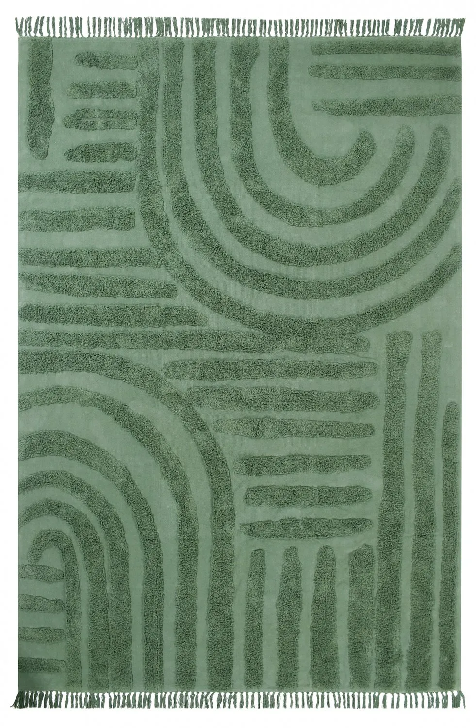 Shaggy szőnyeg - Mavis Natural Cotton Shaggy (zöld)