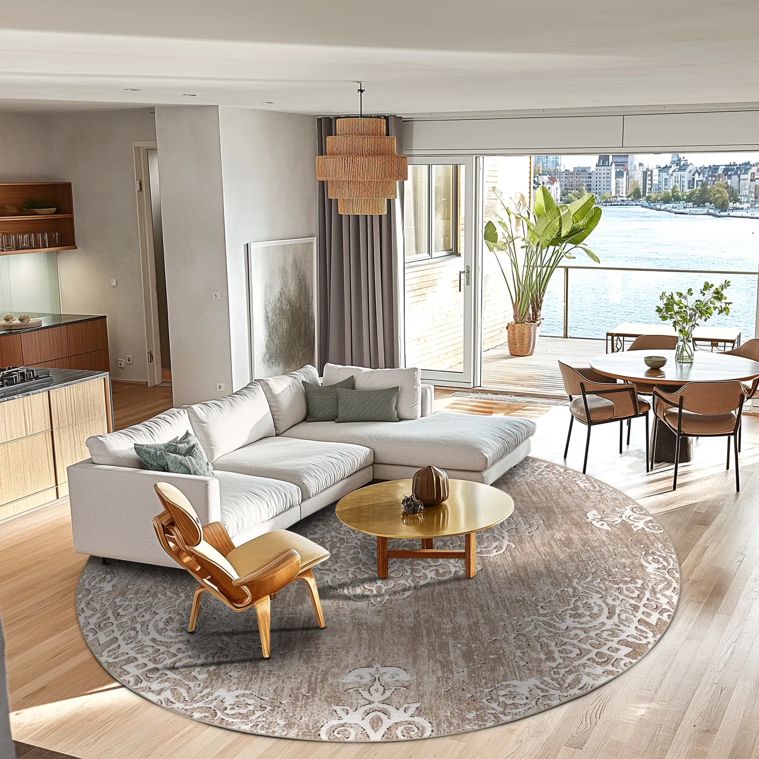 Kerek szőnyeg - Milazzo (bezs)