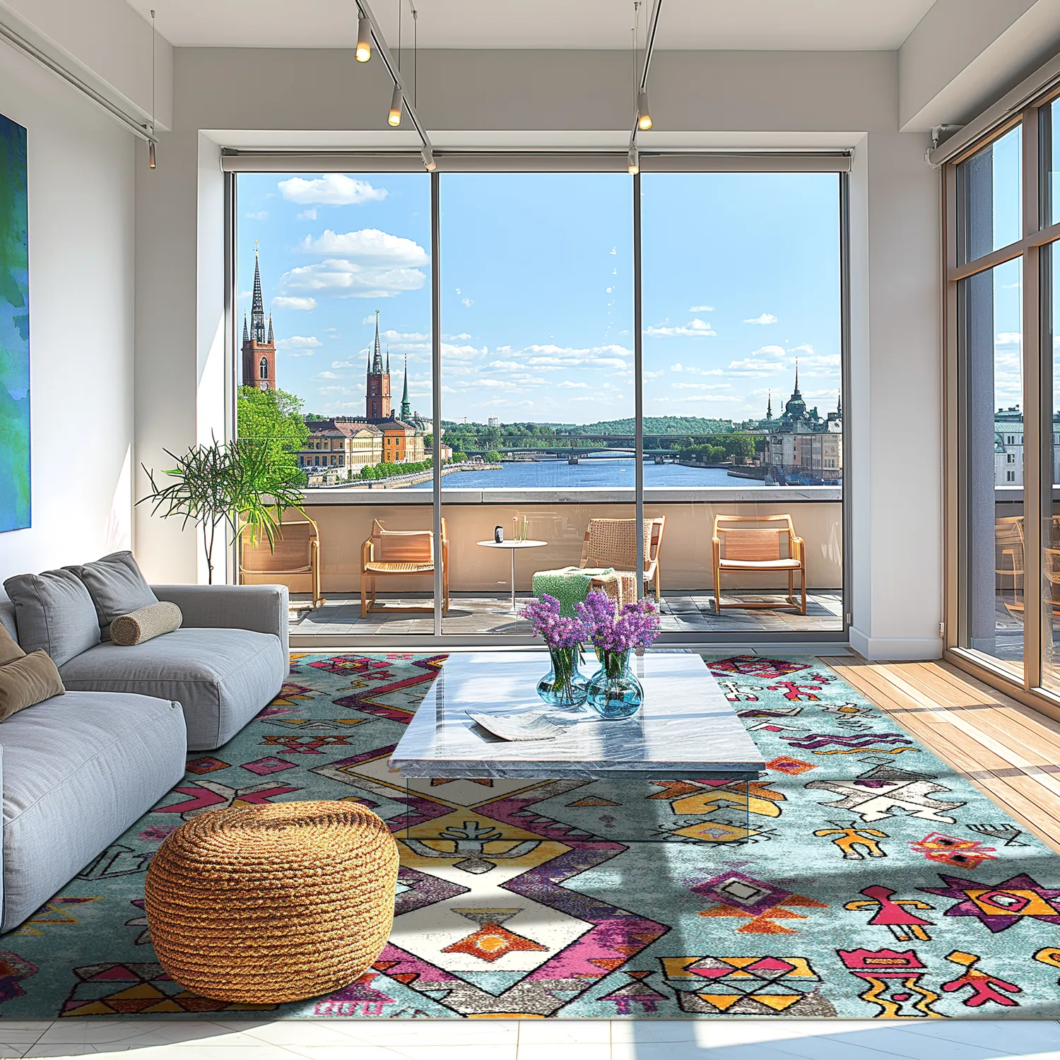 Wilton szőnyeg - Misare (kék/többszínű)