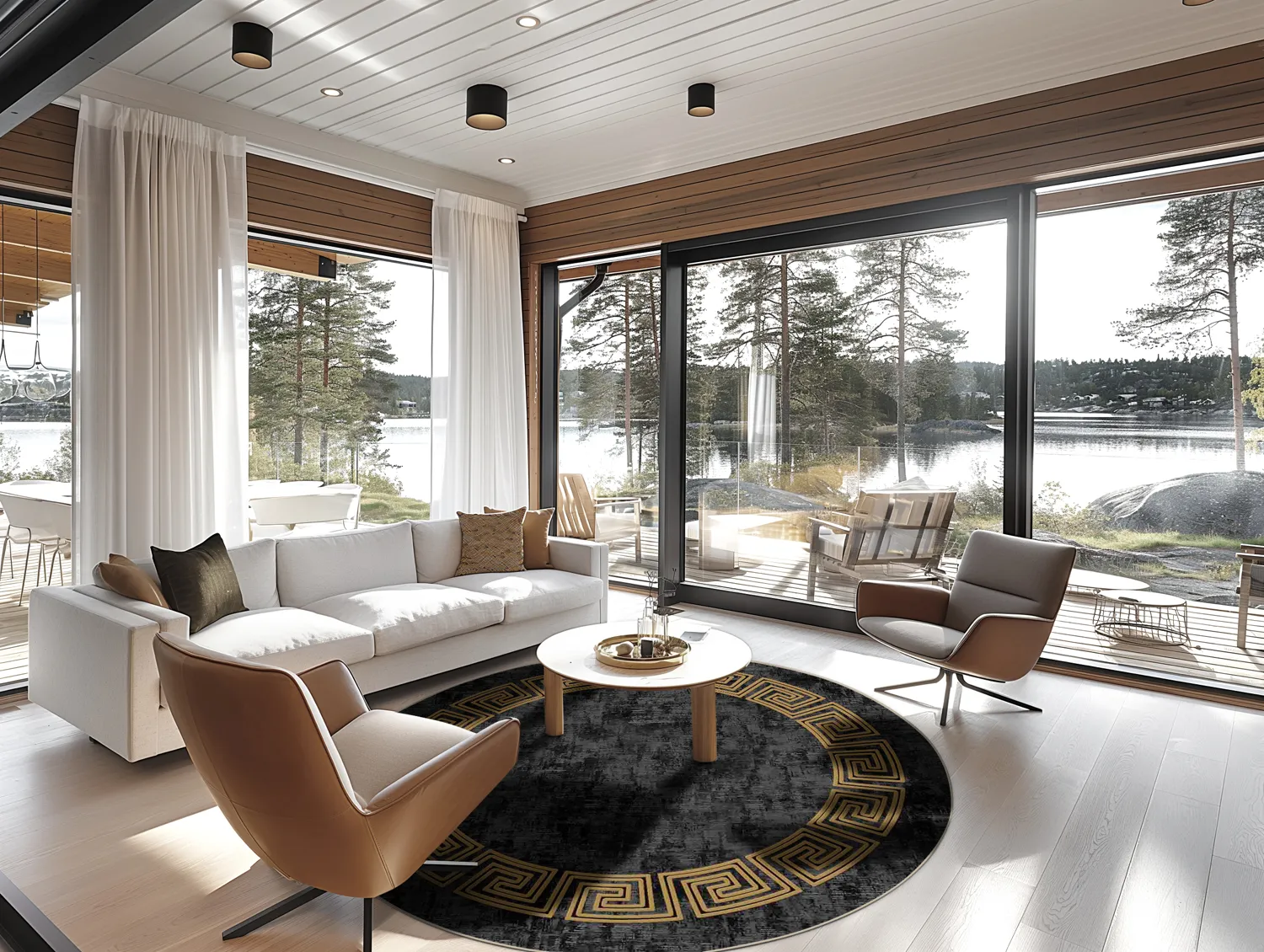 Kerek szőnyeg - Myra (fekete/arany)