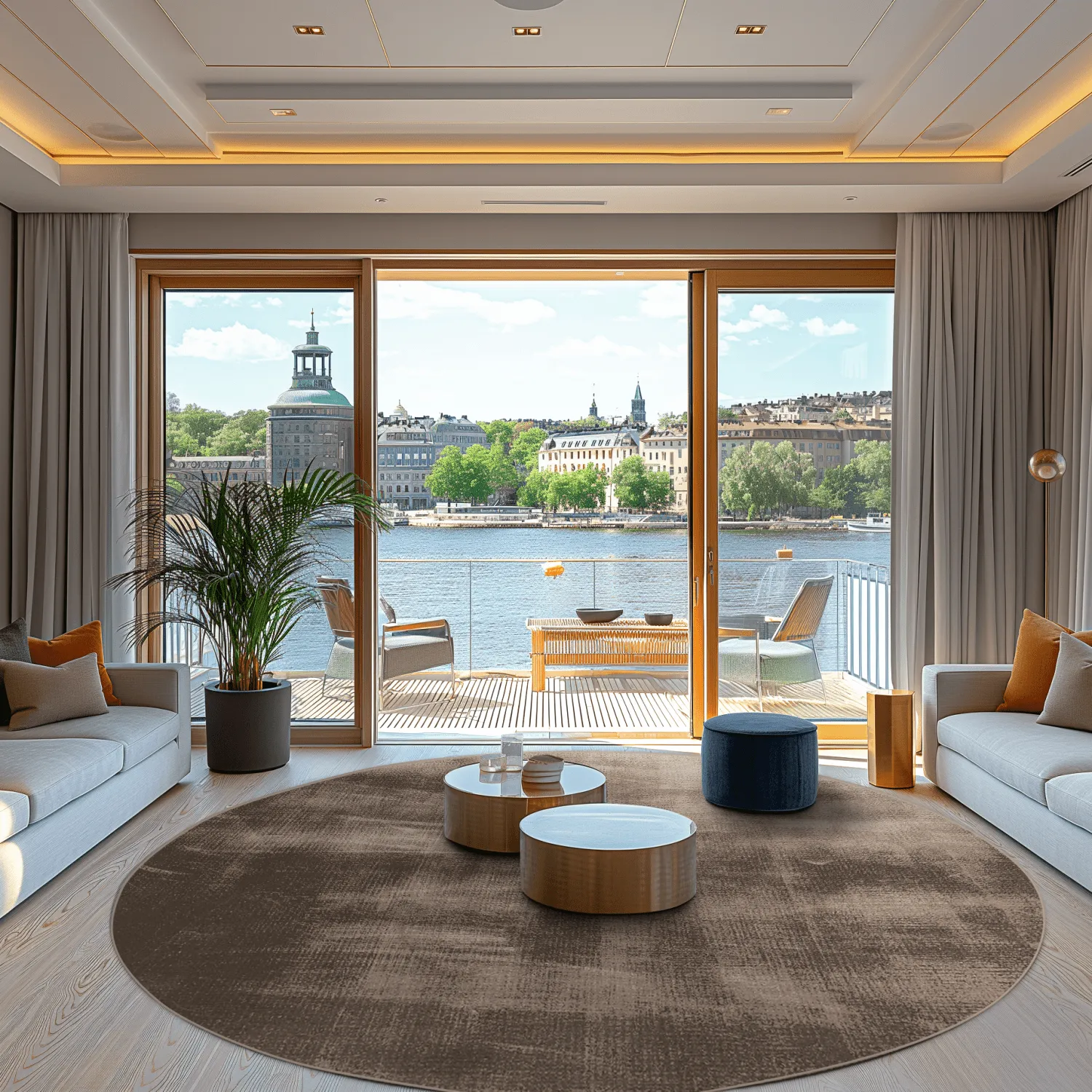 Kerek szőnyeg - Olmedo (szürke/bezs)