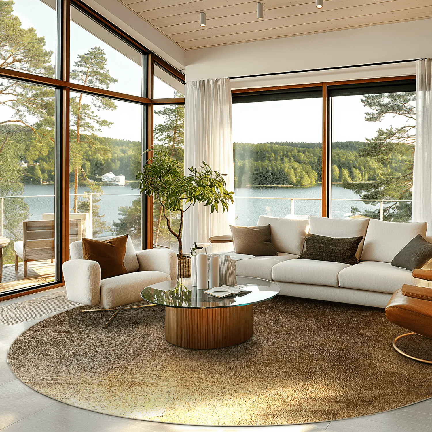 Kerek szőnyeg - Oristano (barna/arany)