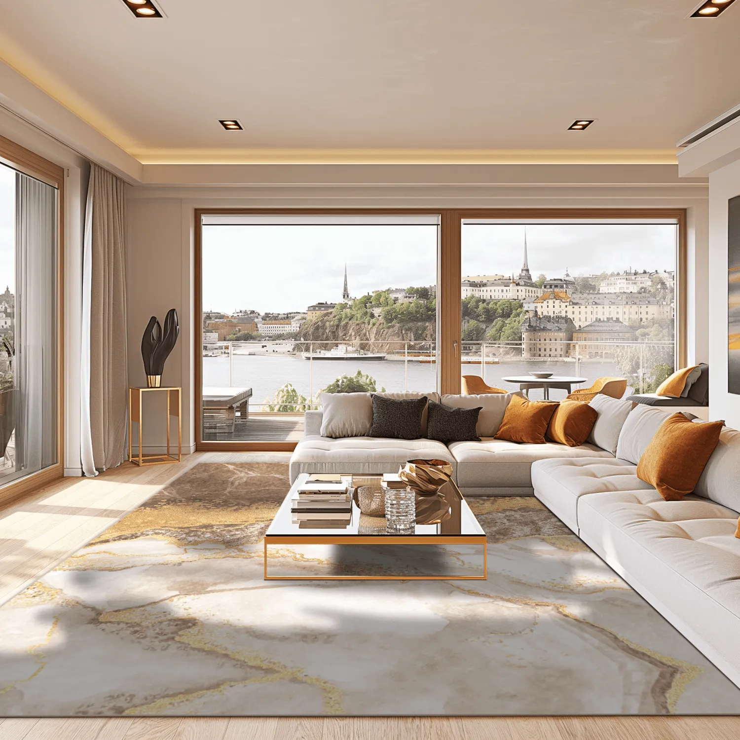 Wilton szőnyeg - Padova (barna/fehér/arany)