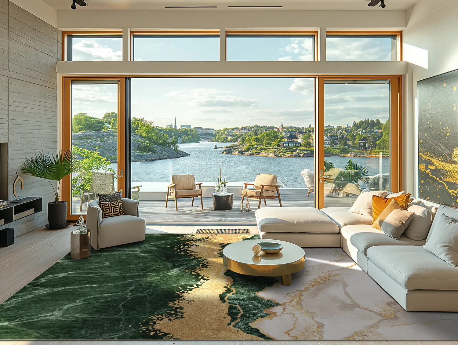 Wilton szőnyeg - Padova (zöld/fehér/arany)