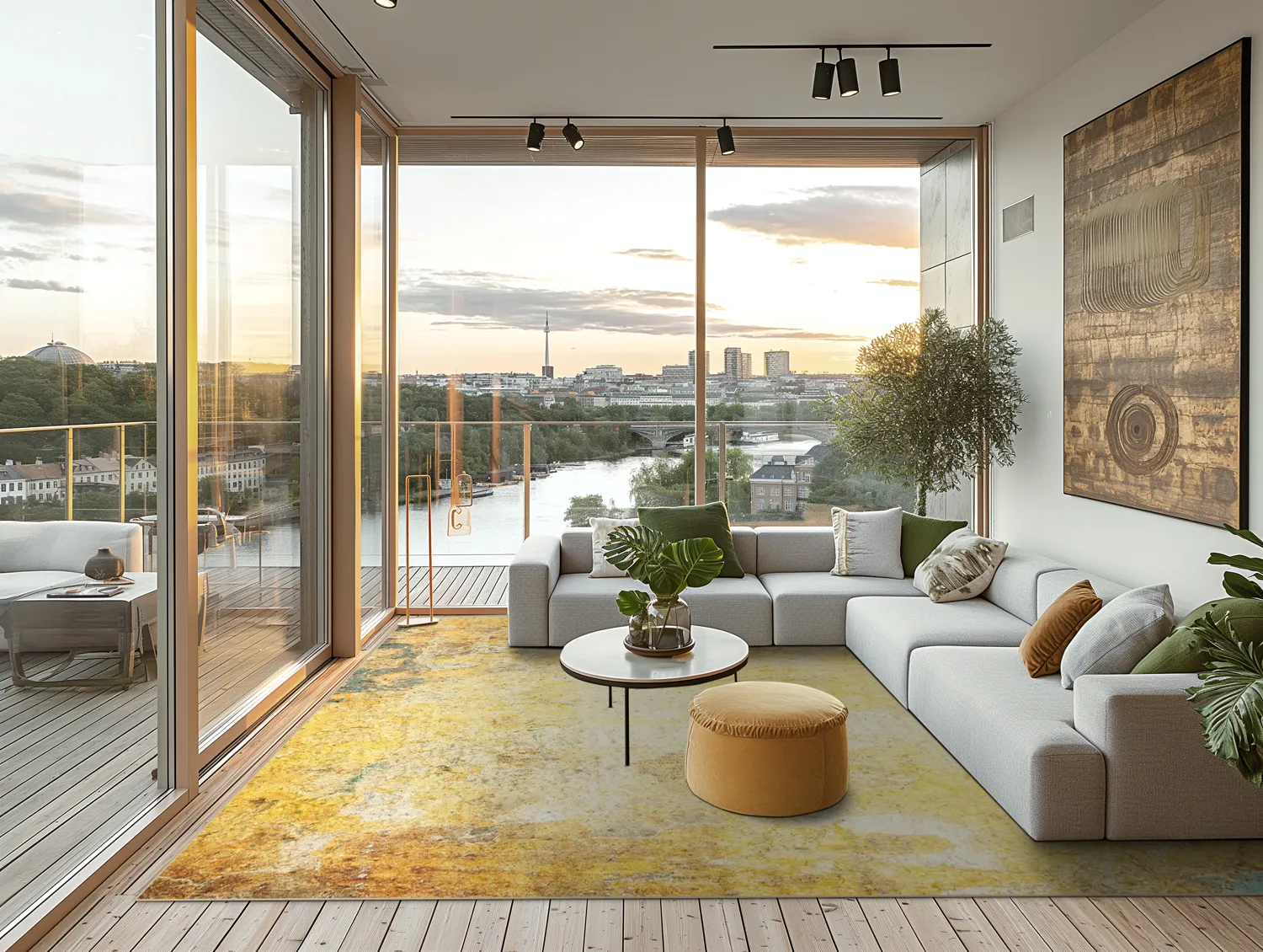 Wilton szőnyeg - Palau (arany/bezs/kék)