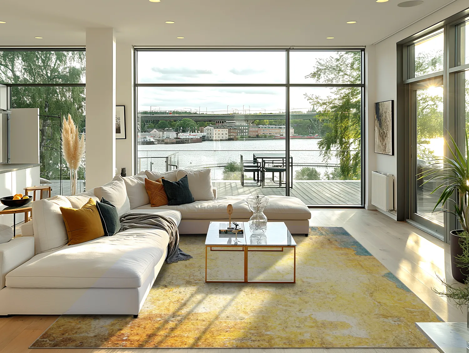 Wilton szőnyeg - Palau (arany/bezs/kék)