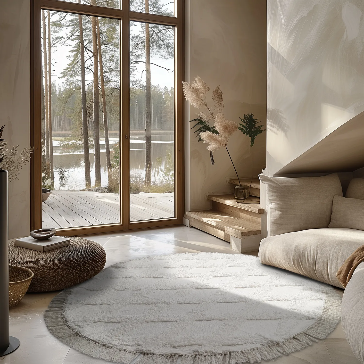 Kerek szőnyeg - Pamplona Natural Cotton Shaggy (offwhite)