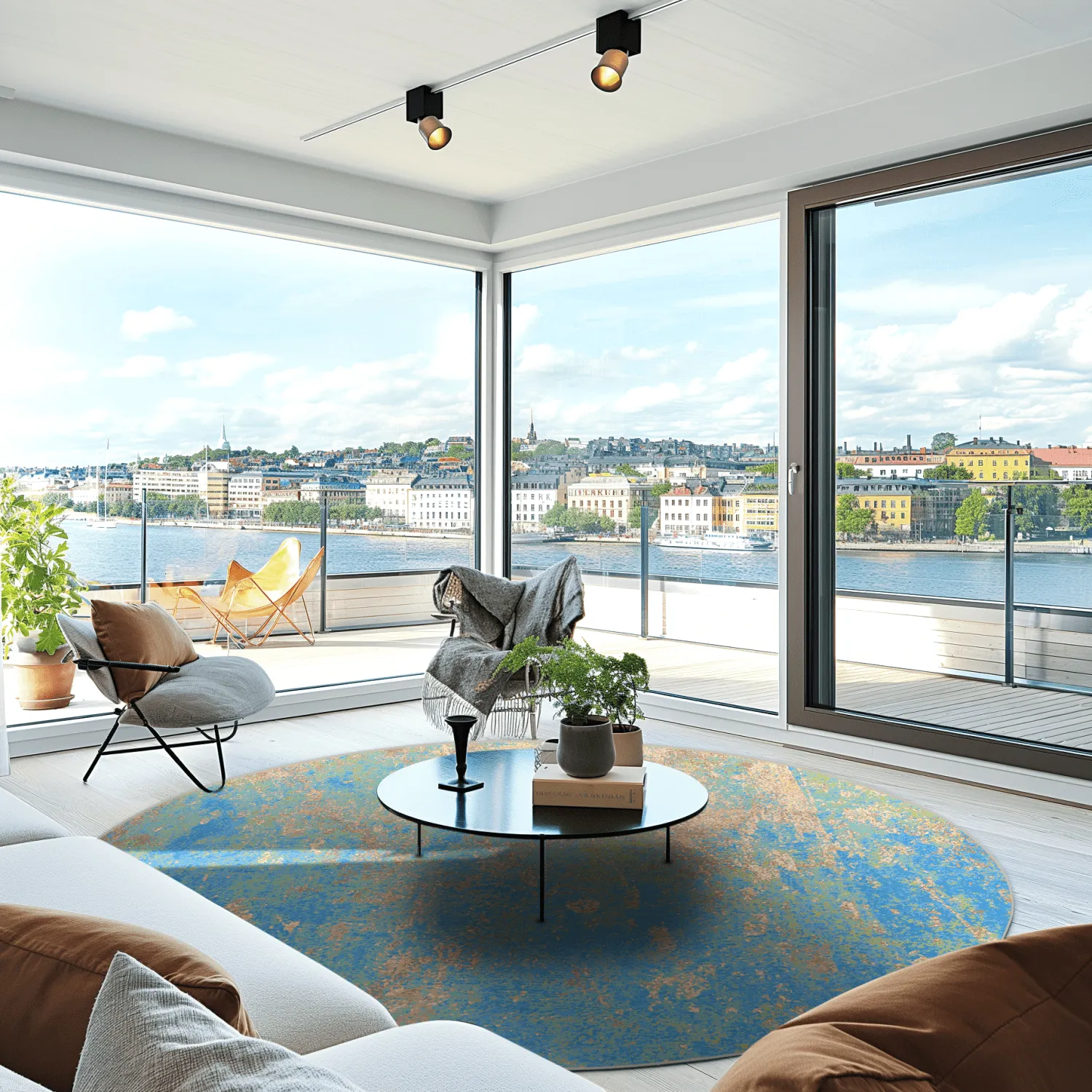 Kerek szőnyeg - Pavoa (kék)