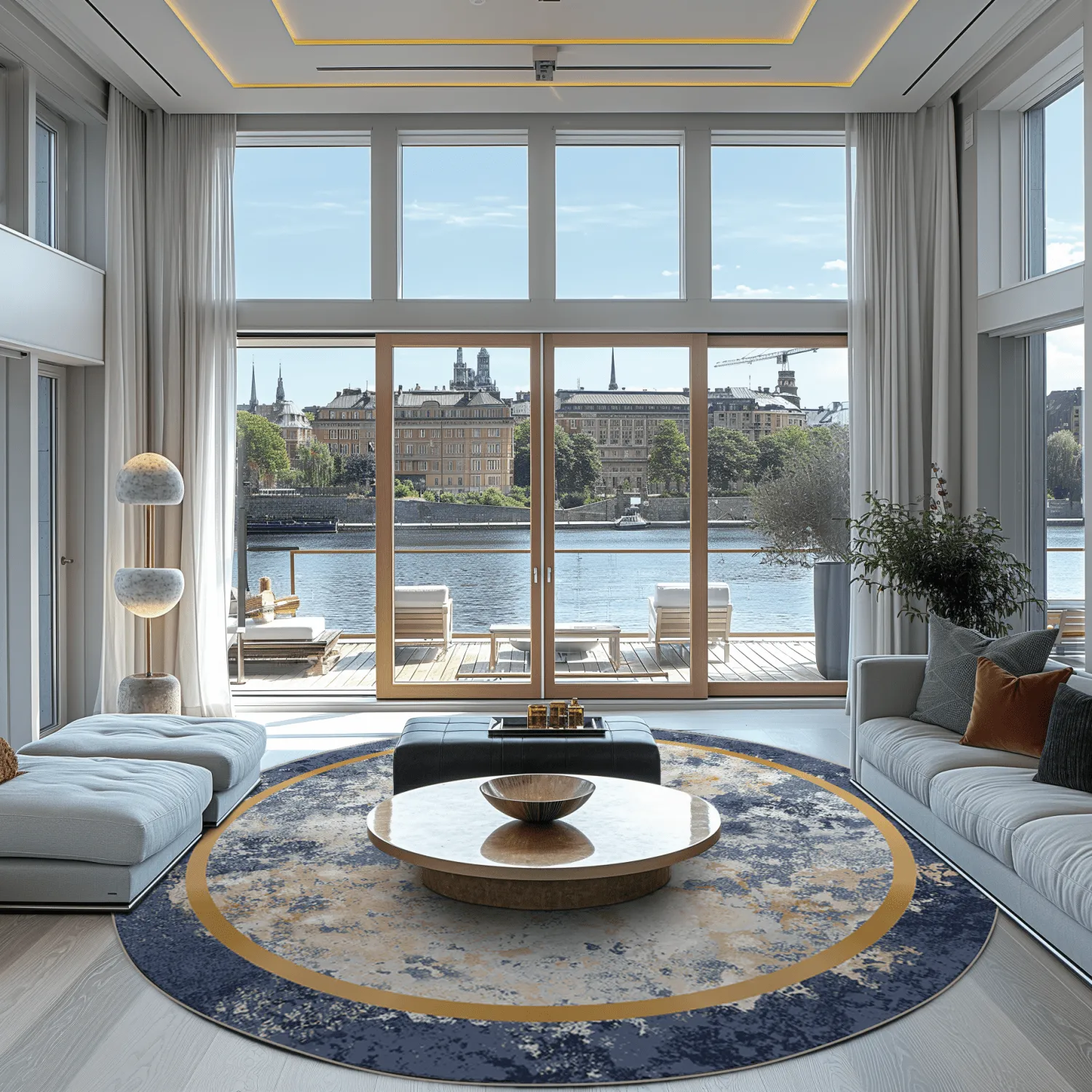 Kerek szőnyeg - Peri (kék/többszínű)