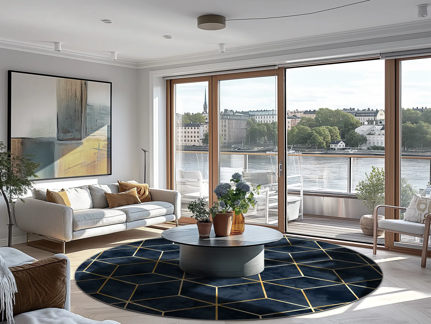 Kerek szőnyeg - Remy (sötétkék)