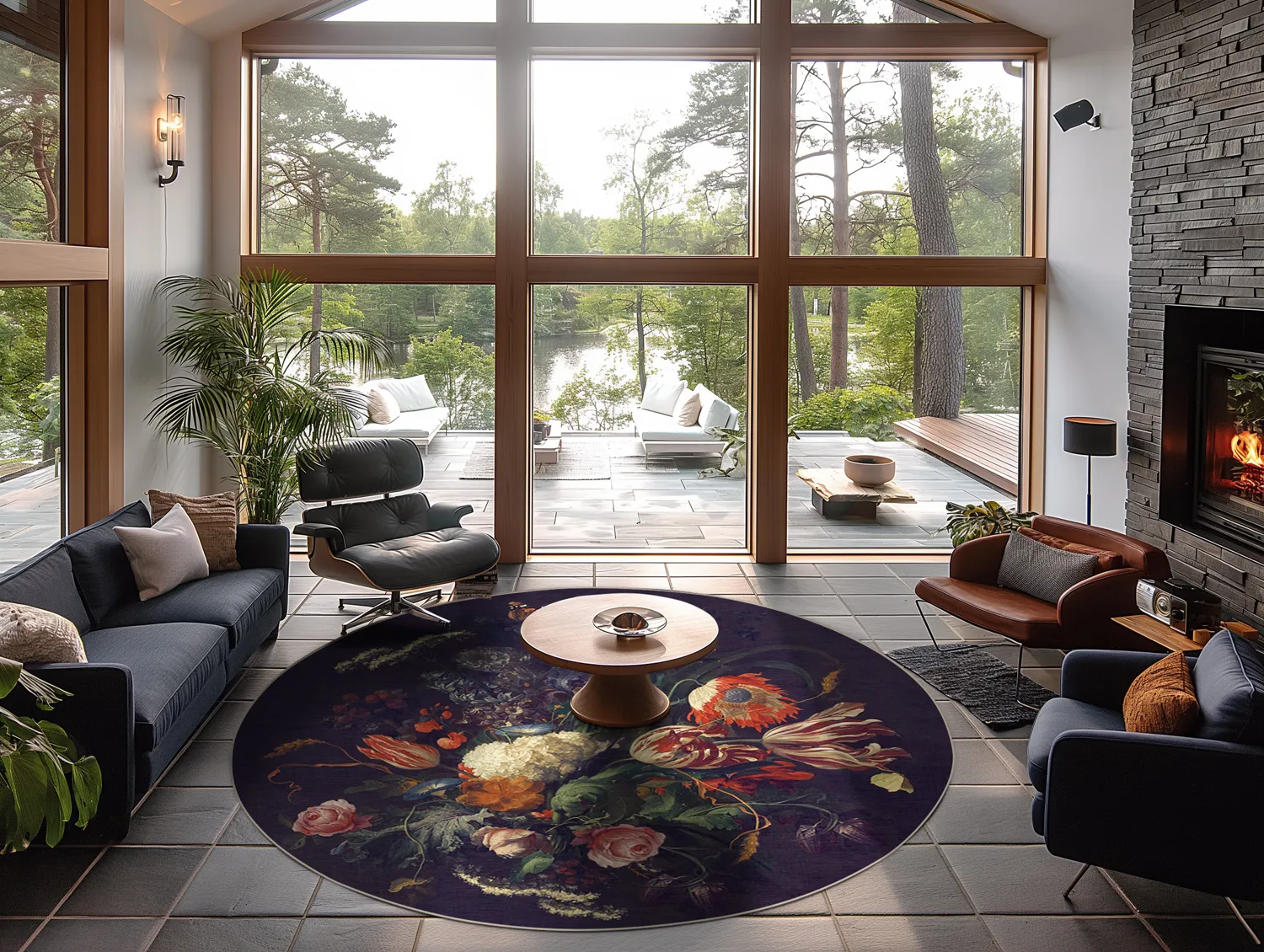 Kerek szőnyeg - Rich Flowers (többszínű)