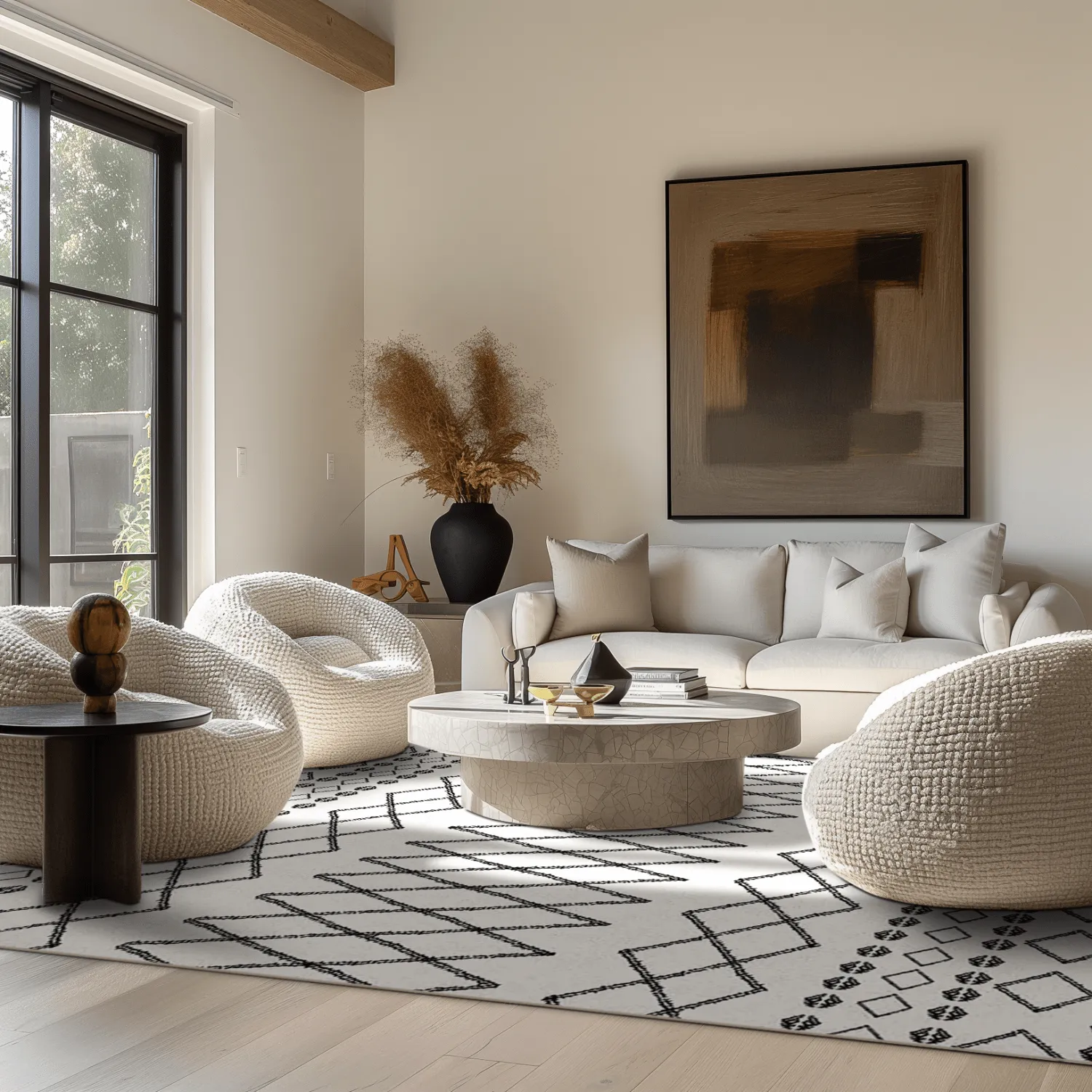 Wilton szőnyeg - Safi (fekete/fehér)