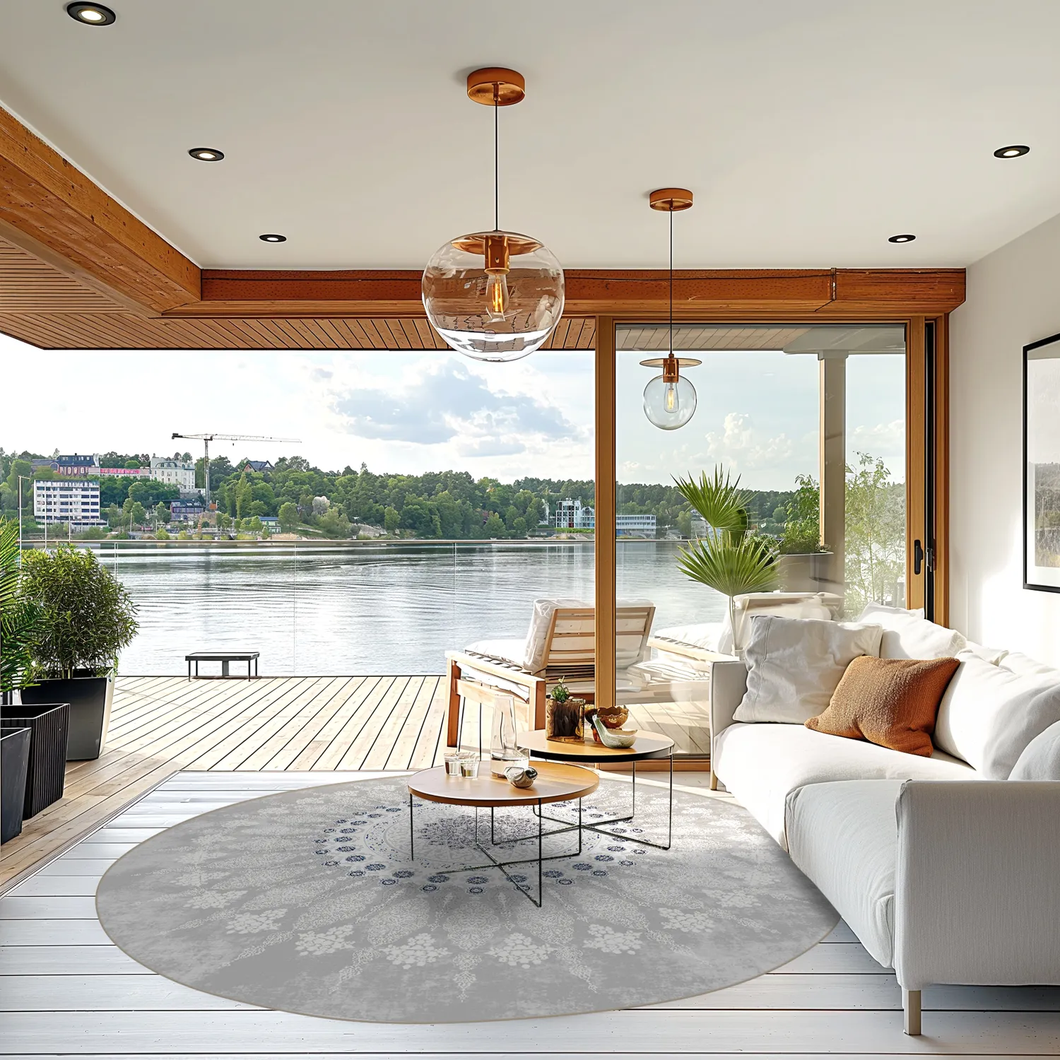 Kerek szőnyeg - homokrigo (szürke/fehér)