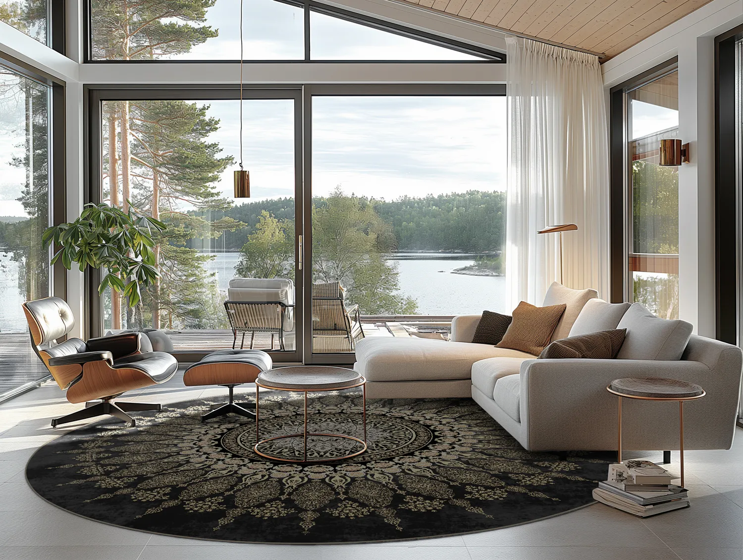 Kerek szőnyeg - homokrigo (fekete/arany)