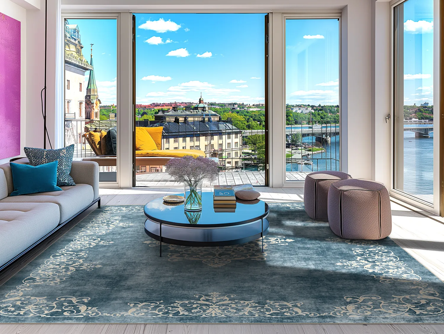 Wilton szőnyeg - Santi (kék/bezs)