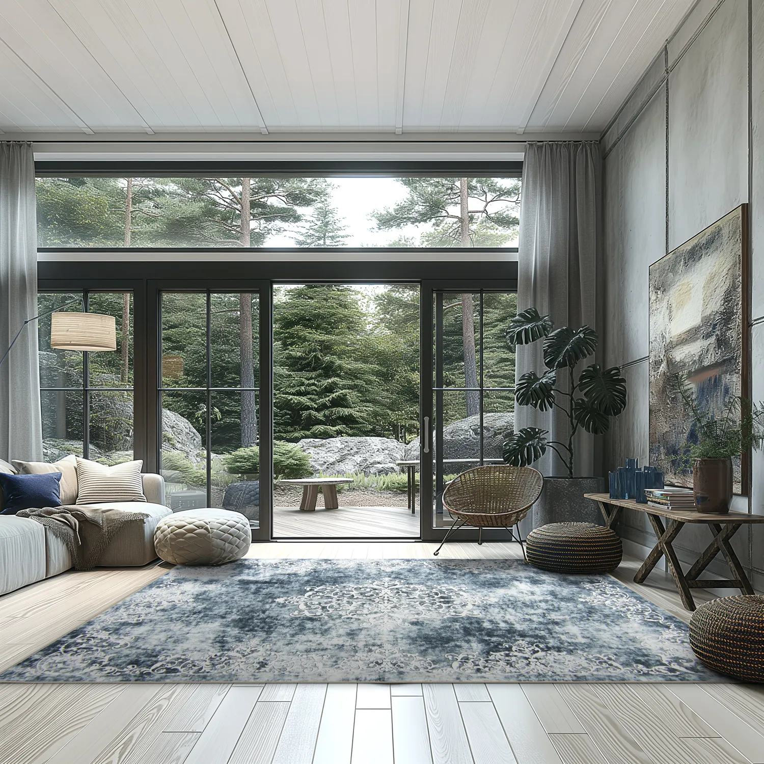 Wilton szőnyeg - Santi (kékesszürke/fehér)