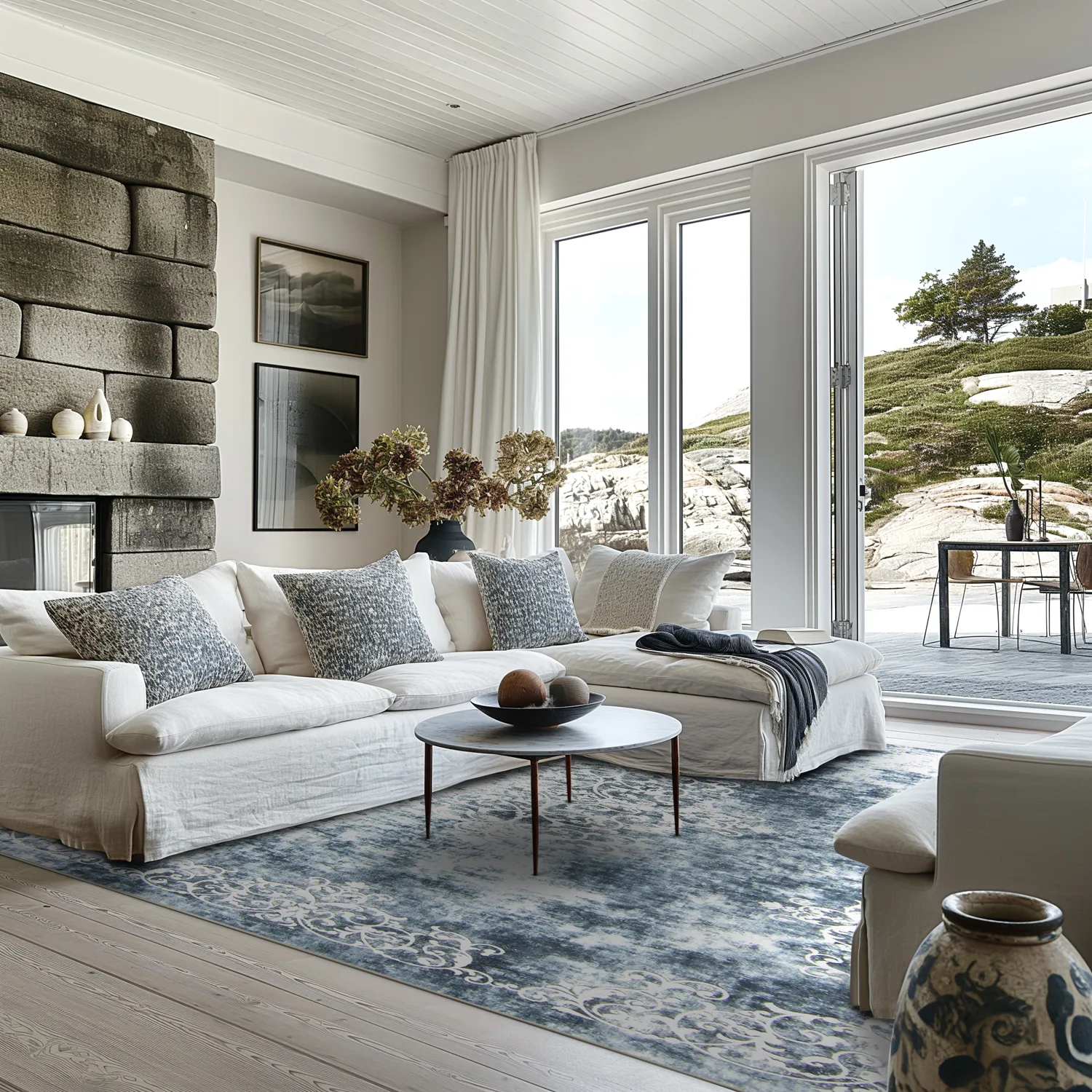 Wilton szőnyeg - Santi (kékesszürke/fehér)